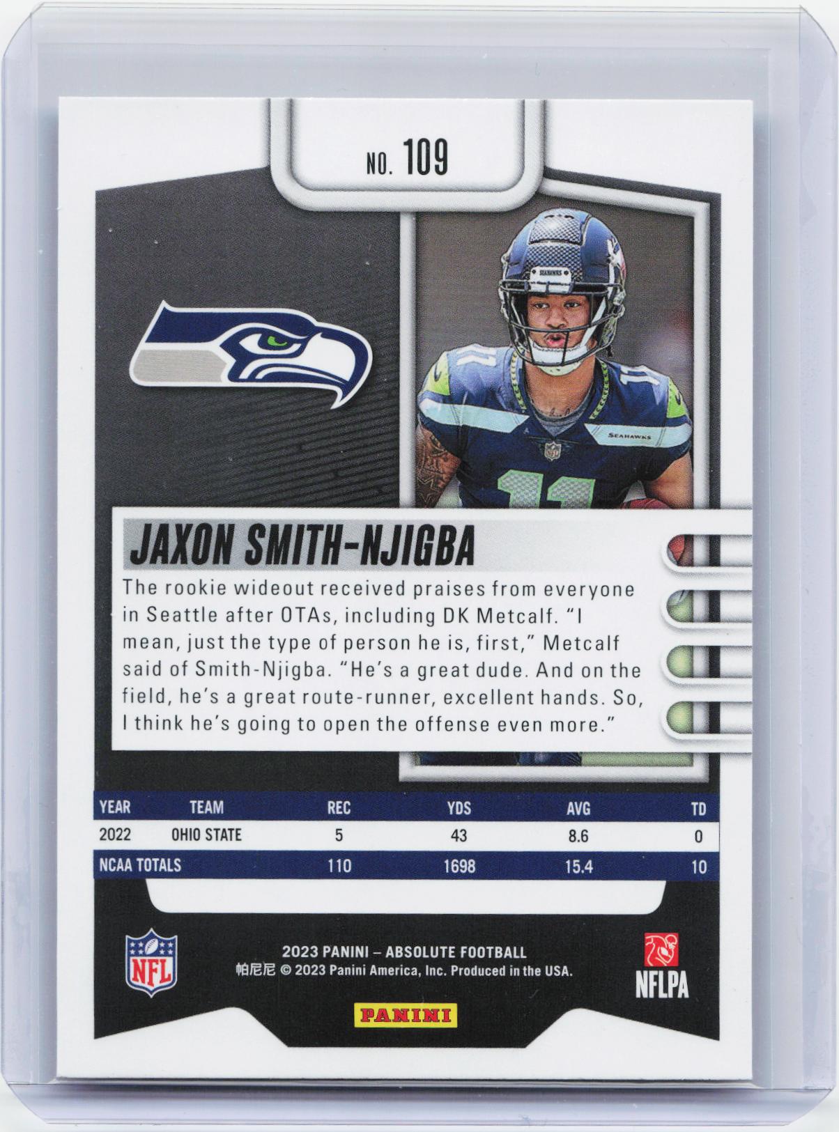 2023 Panini Absolute #109 Jaxon Smith-Njigba Retail