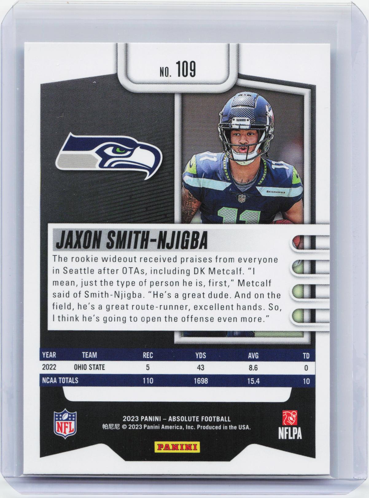 2023 Panini Absolute #109 Jaxon Smith-Njigba Retail