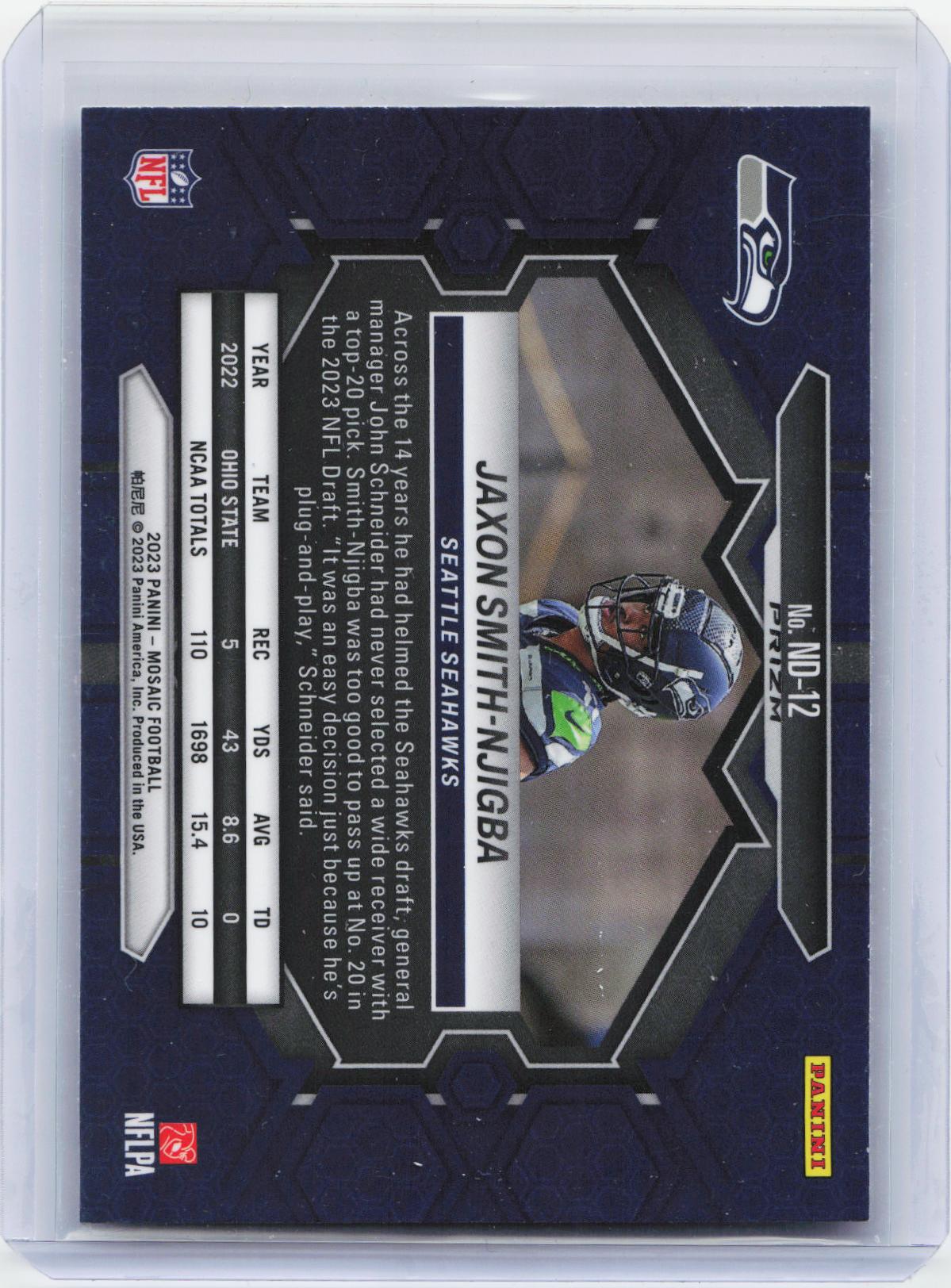2023 Panini Mosaic #ND-12 Jaxon Smith-Njigba Mosaic