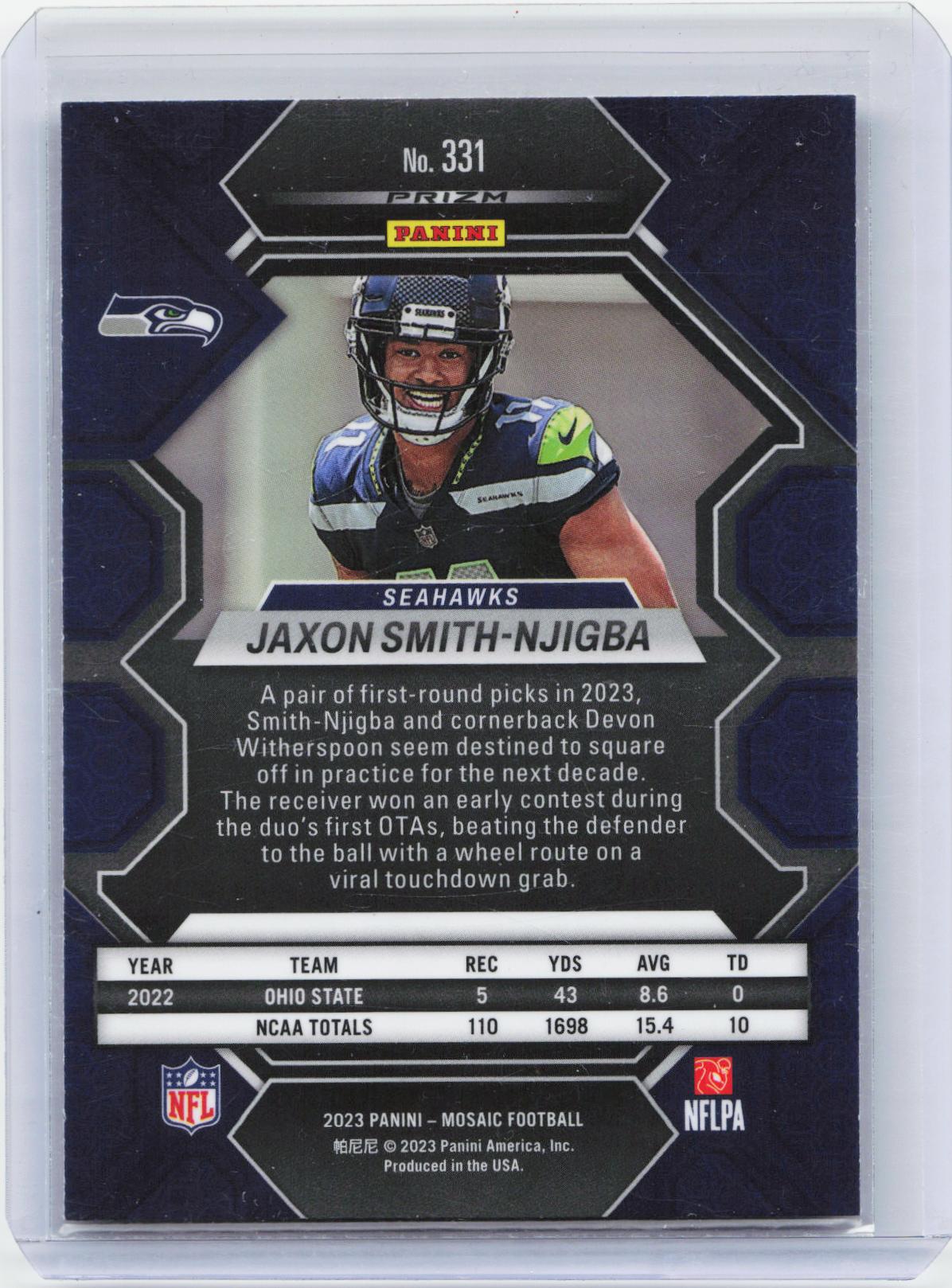 2023 Panini Mosaic #331 Jaxon Smith-Njigba Mosaic