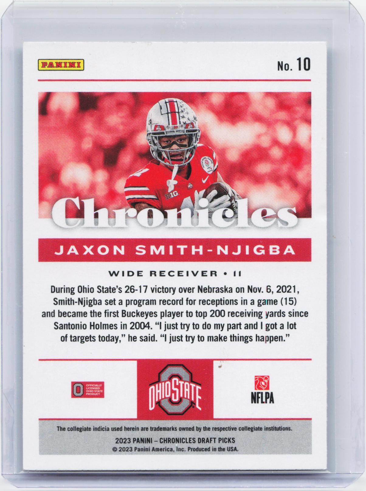 2023 Panini Chronicles Draft Picks #10 Jaxon Smith-Njigba