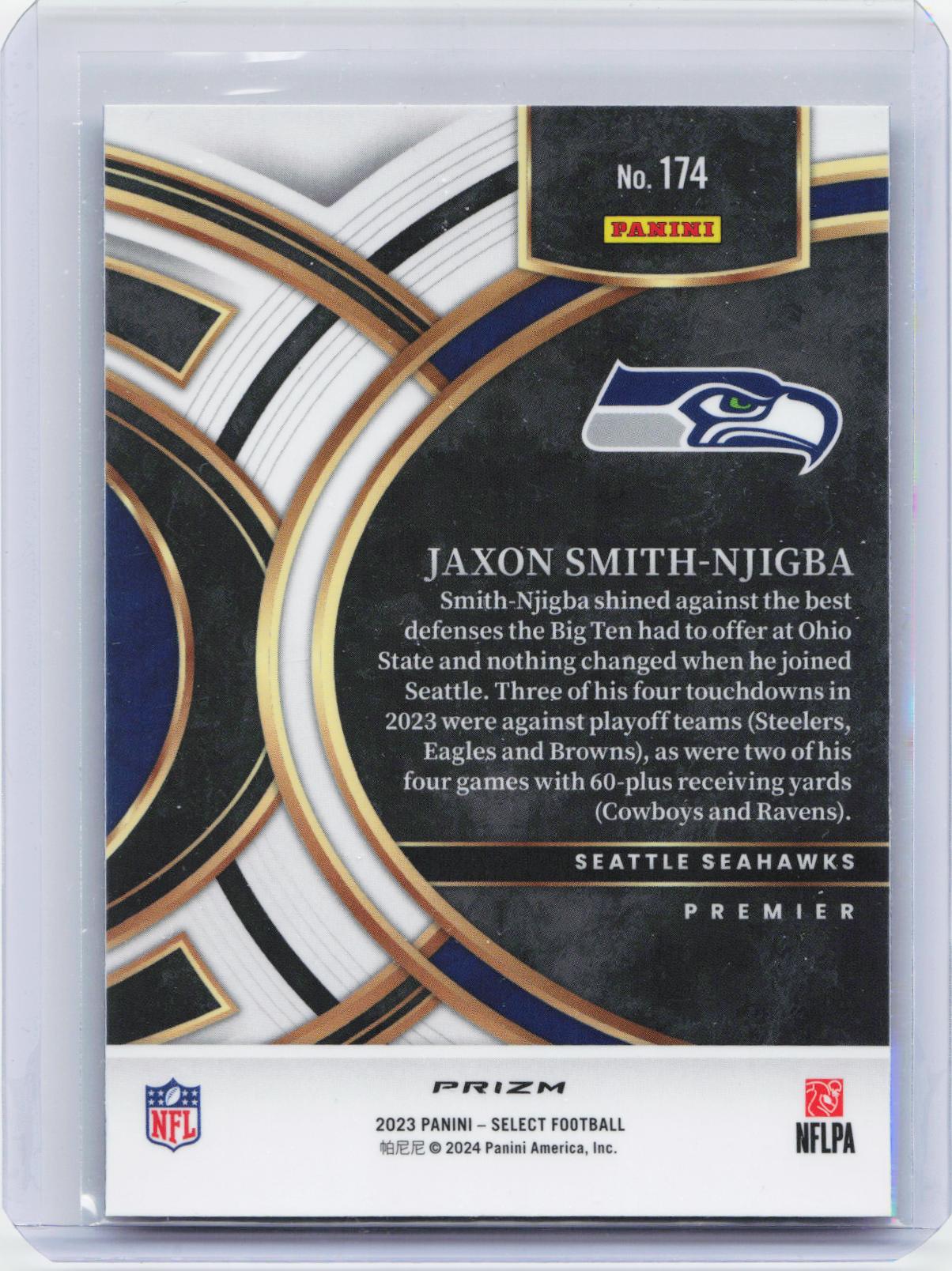 2023 Panini Select #174 Jaxon Smith-Njigba Silver Prizms