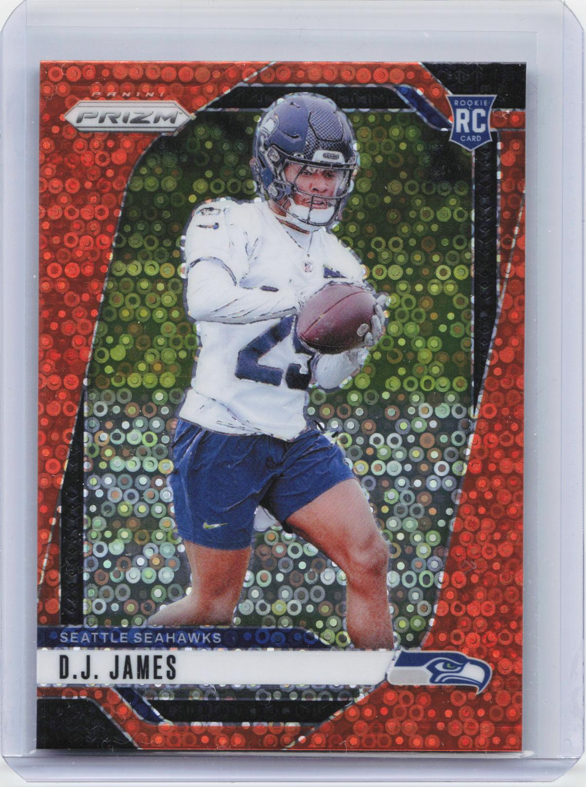 2024 Panini Prizm #322 D.J. James Orange Disco Prizm