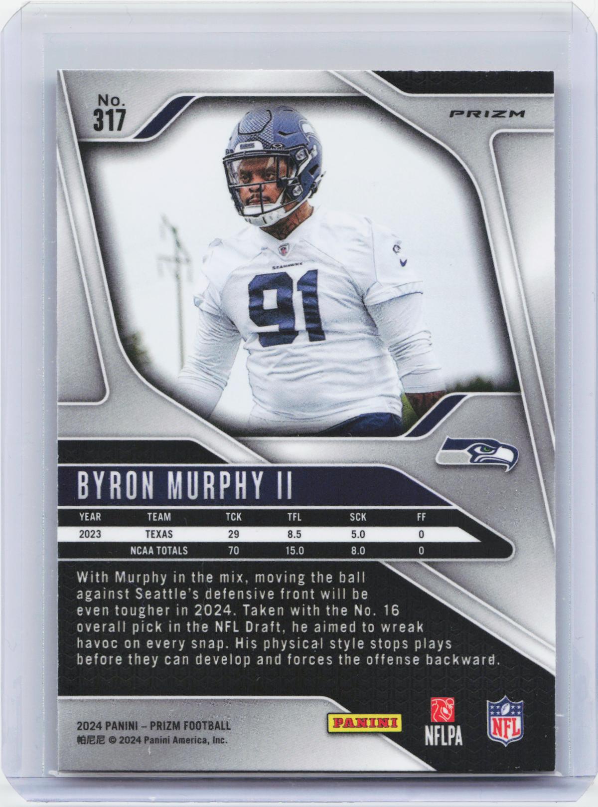 2024 Panini Prizm #317 Byron Murphy II Lazer
