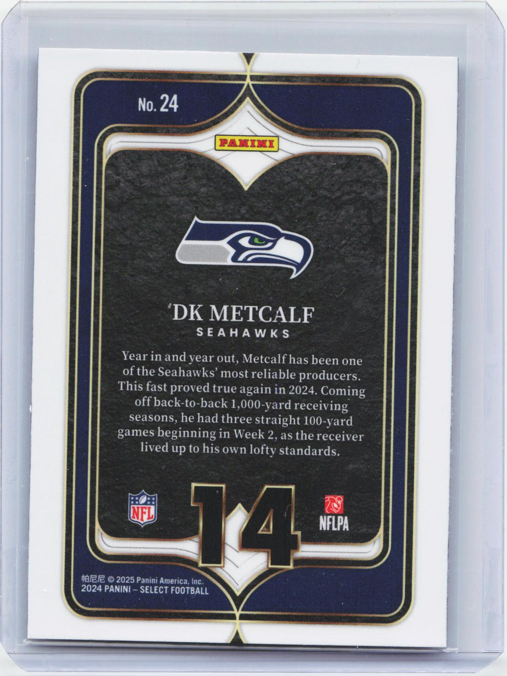 2024 Panini Select #24 DK Metcalf Select Numbers
