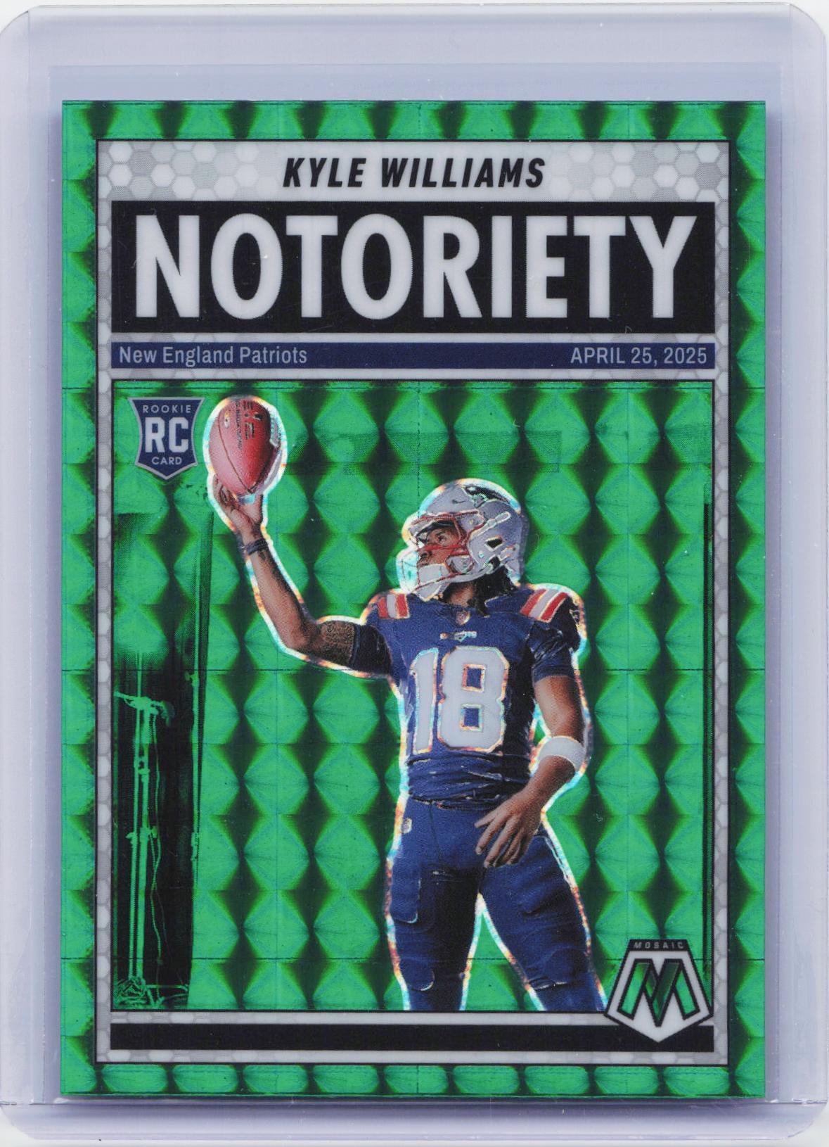 2025 Panini Mosaic #23 Kyle Williams Notoriety Mosaic Green