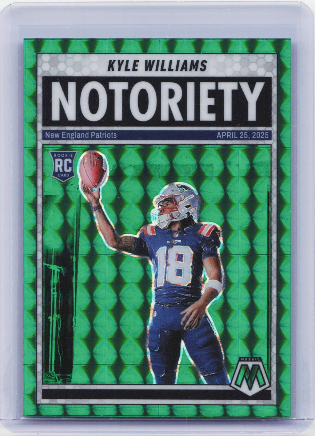 2025 Panini Mosaic #23 Kyle Williams Notoriety Mosaic Green
