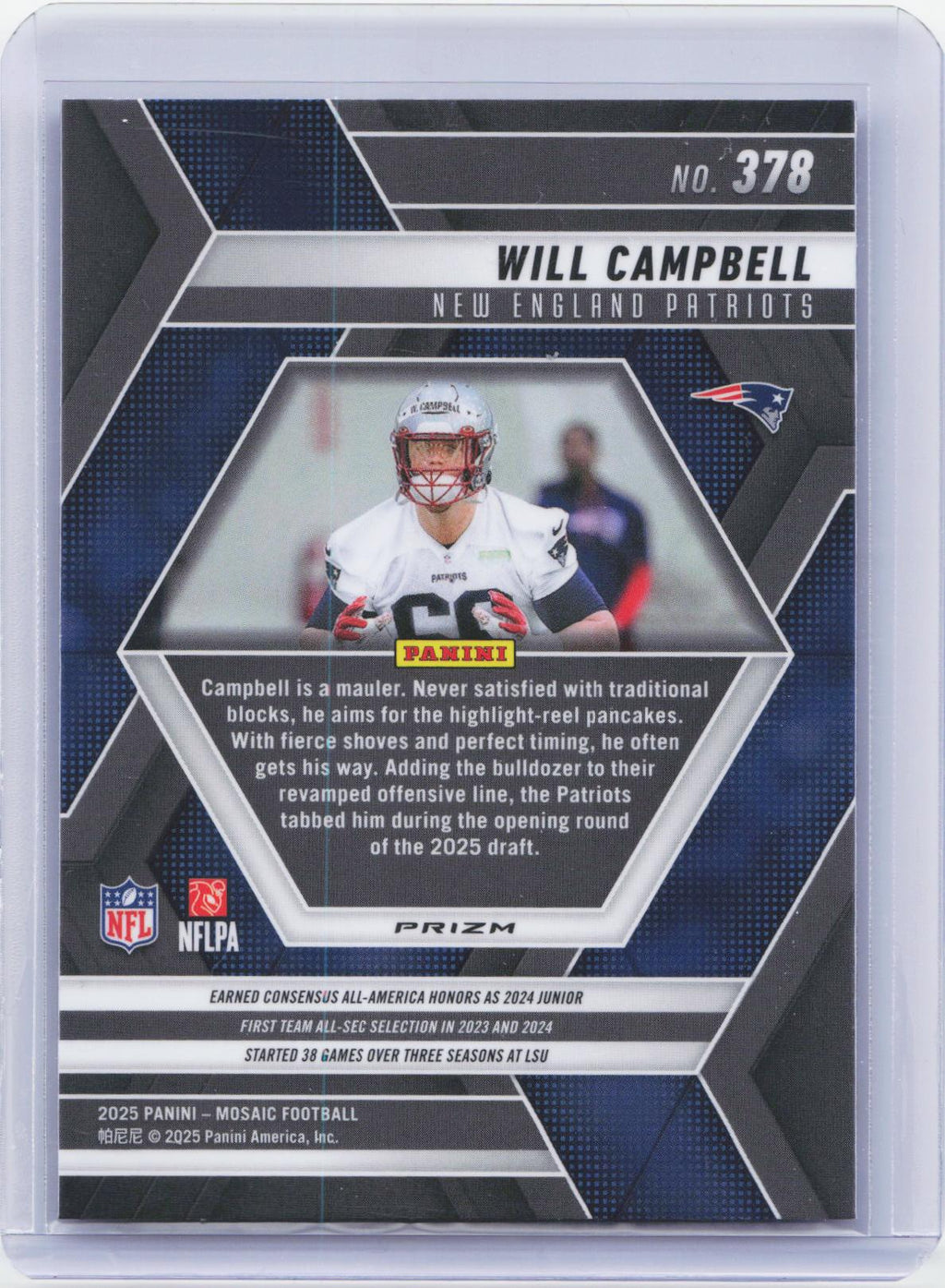 2025 Panini Mosaic #378 Will Campbell Mosaic