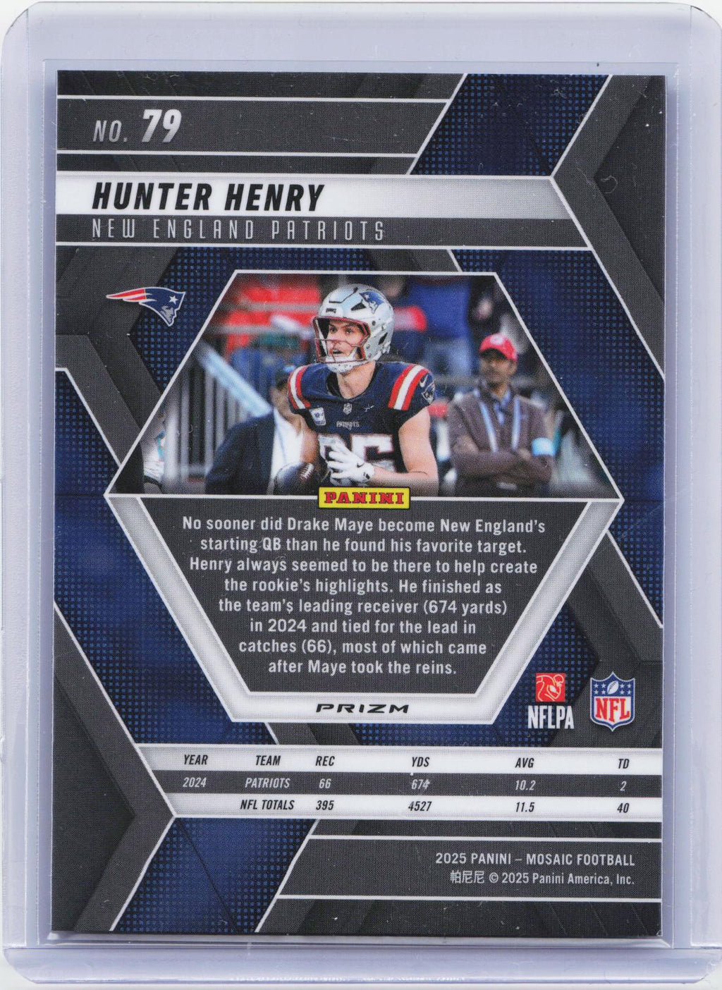 2025 Panini Mosaic #79 Hunter Henry Mosaic Green