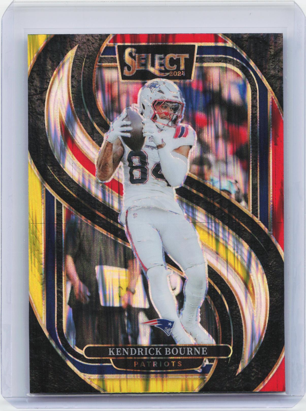 2024 Panini Select #176 Kendrick Bourne Red & Yellow Prizm Shock