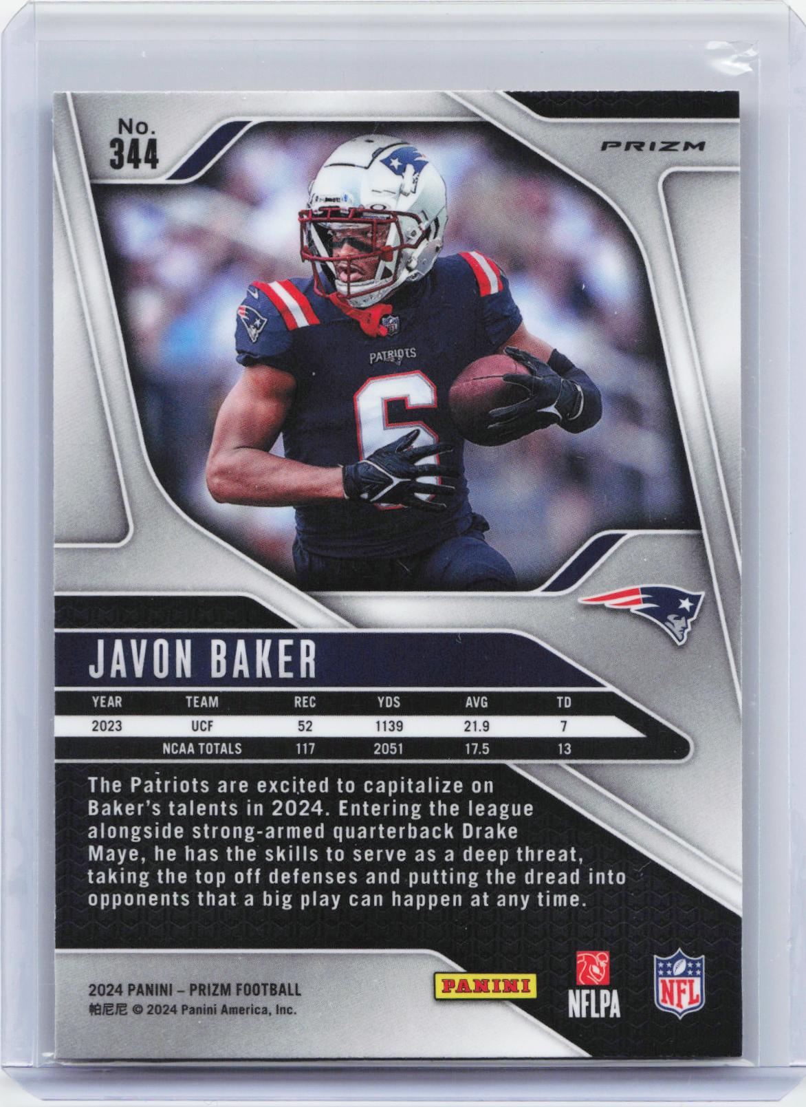 2024 Panini Prizm #344 Javon Baker Lazer