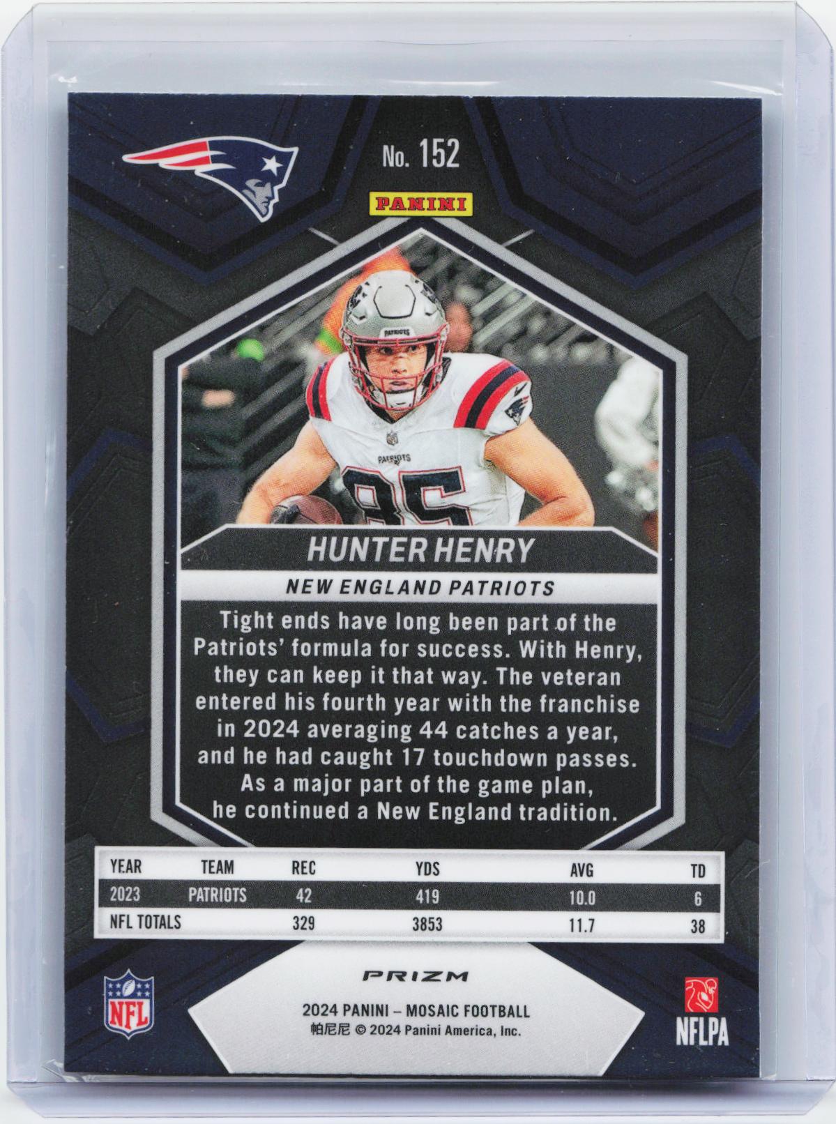 2024 Panini Mosaic #152 Hunter Henry Mosaic Green