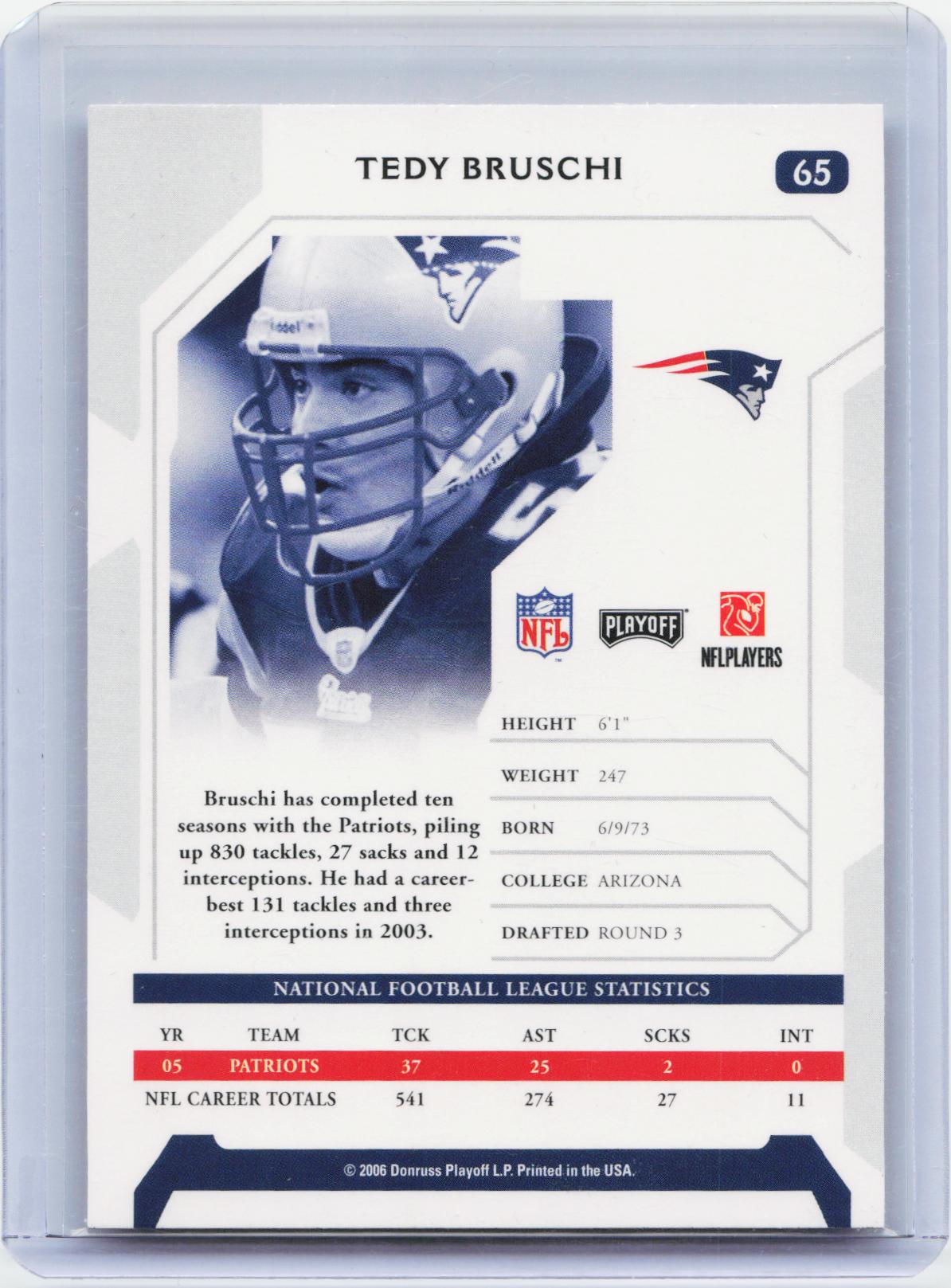 2006 Playoff NFL Playoffs #65 Tedy Bruschi
