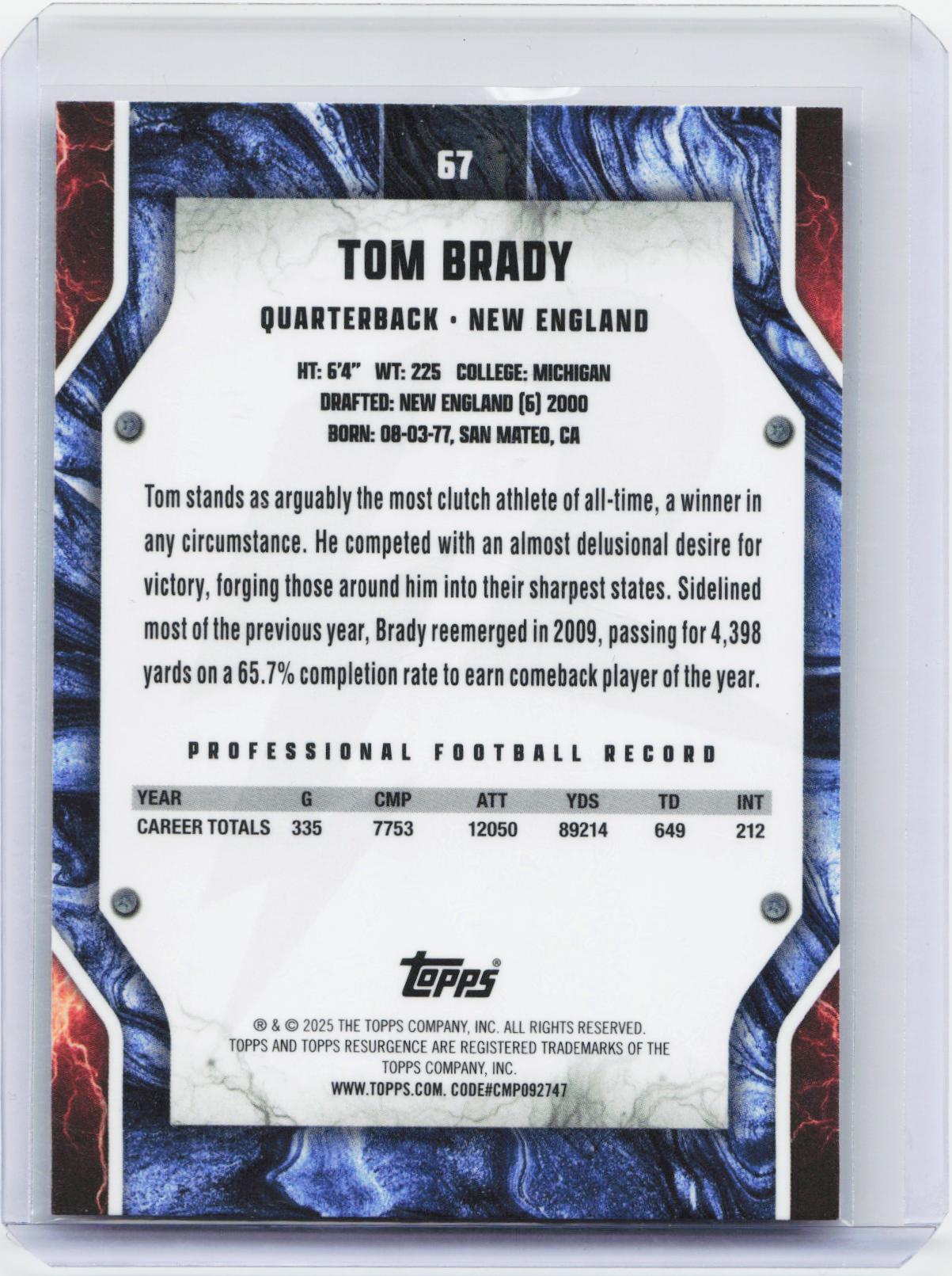 2024 Topps Resurgence #67 Tom Brady