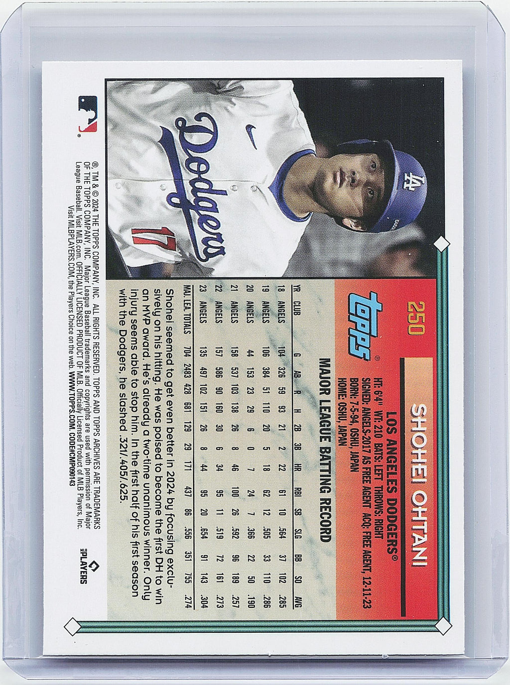 2024 Topps Archives #250 Shohei Ohtani