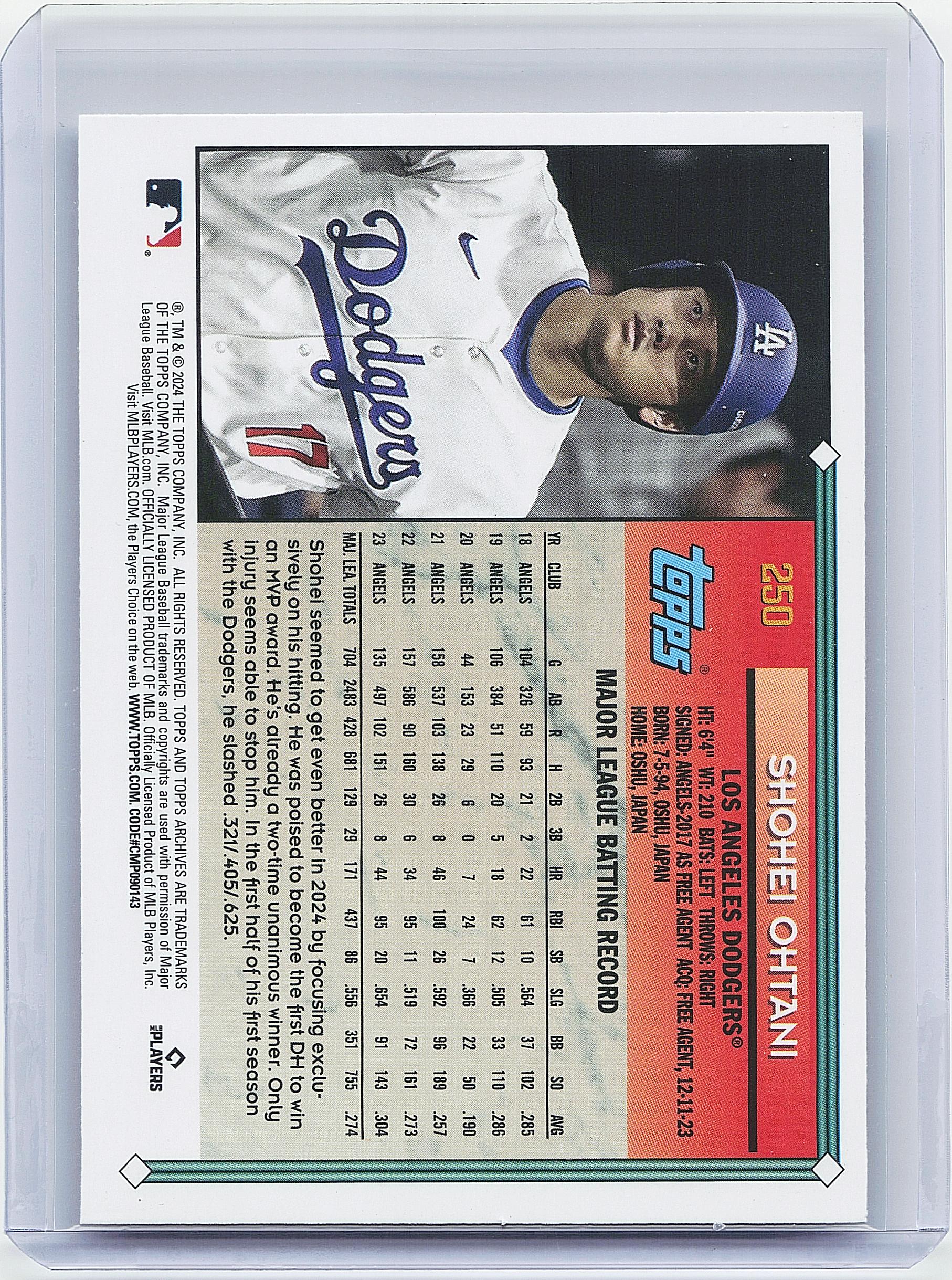 2024 Topps Archives #250 Shohei Ohtani