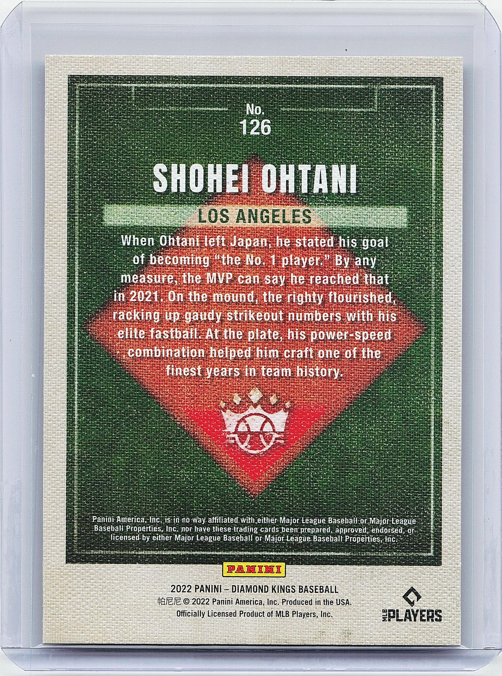 2022 Panini Diamond Kings #126 Shohei Ohtani
