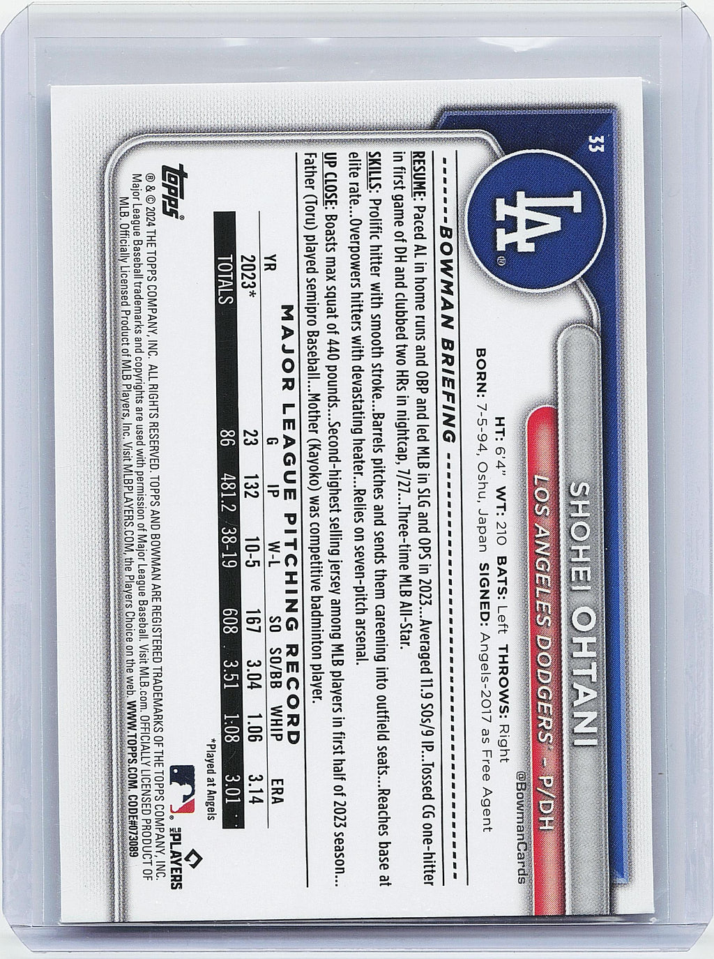 2024 Bowman #33 Shohei Ohtani