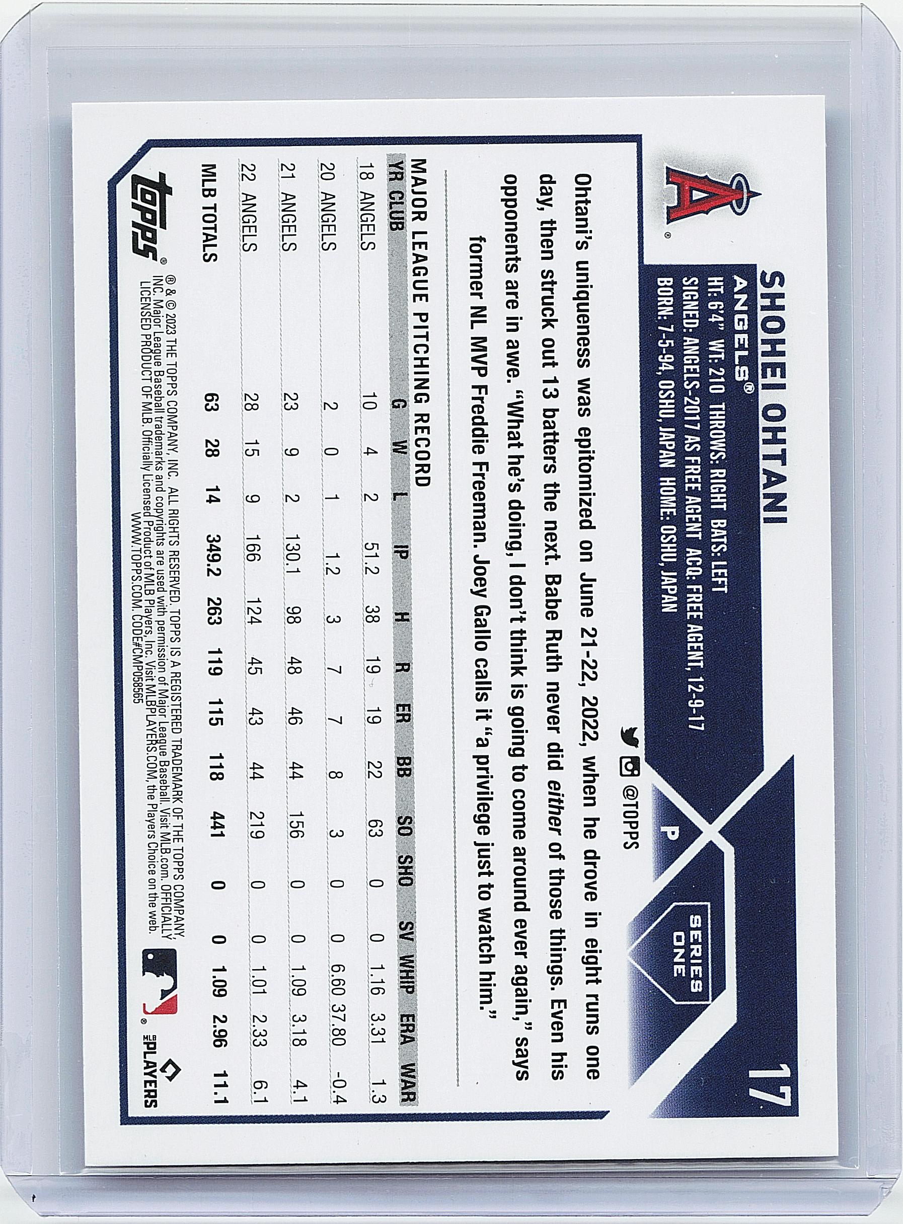 2023 Topps #17 Shohei Ohtani
