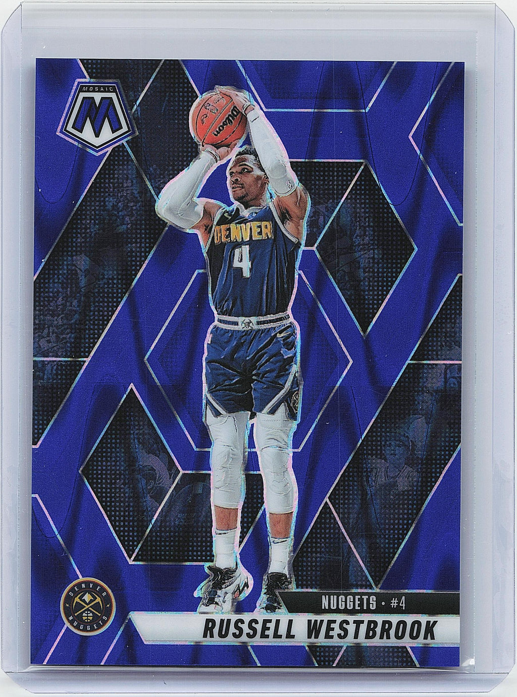 2024-25 Panini Mosaic #167 Russell Westbrook Blue Seismic Mosaic #/149