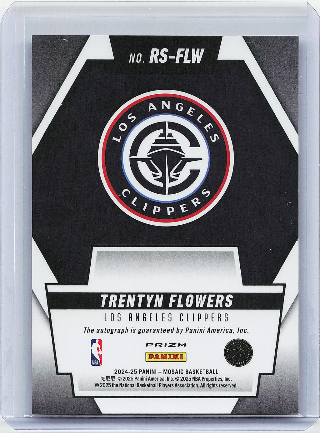 2024-25 Panini Mosaic #RS-FLW Trentyn Flowers Rookie Scripts