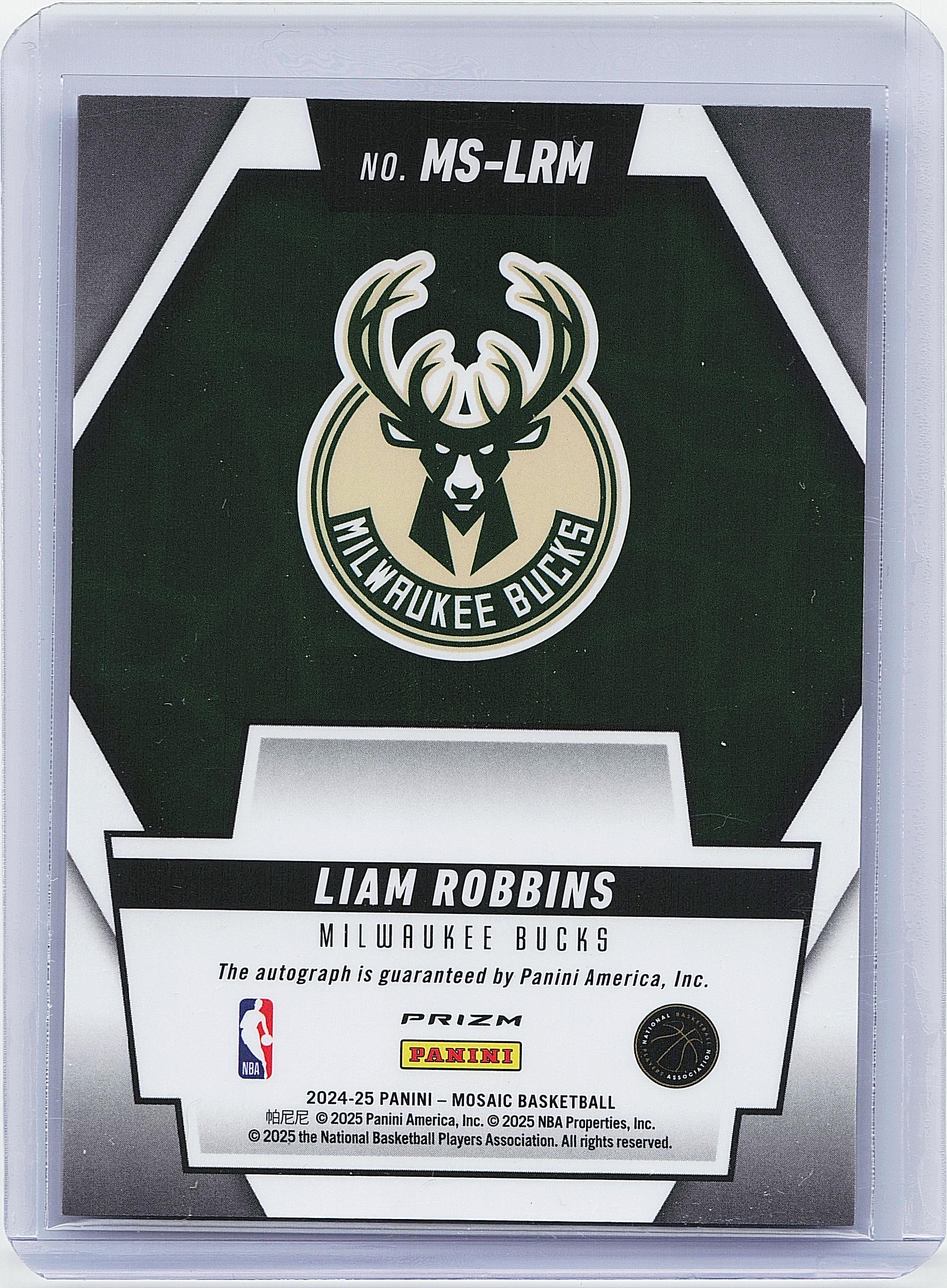 2024-25 Panini Mosaic #MS-LRM Liam Robbins Scripts