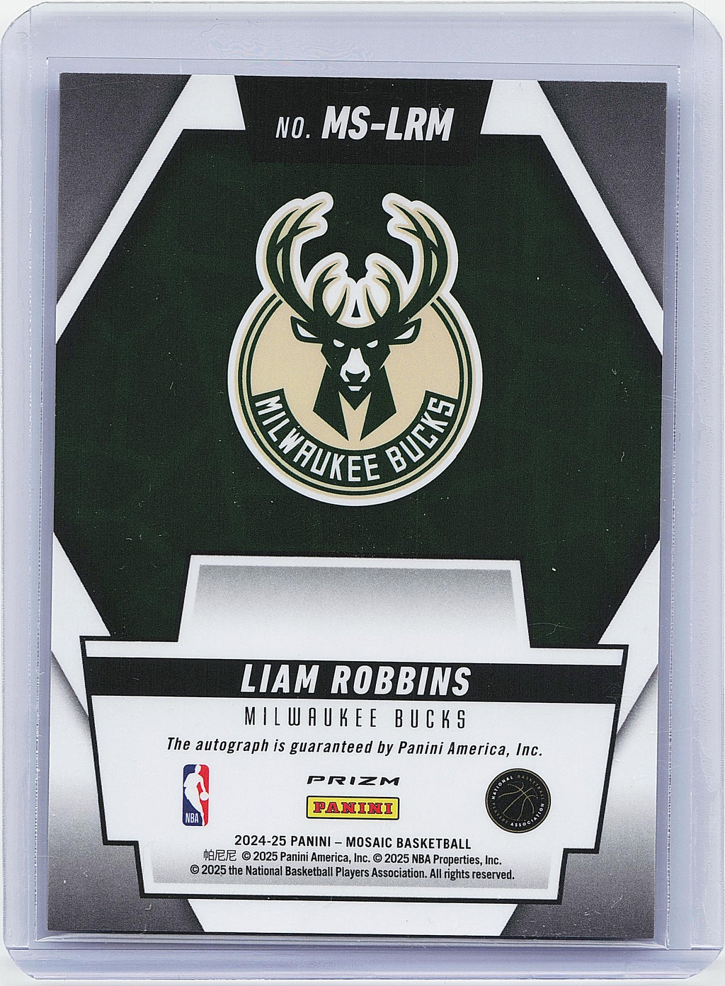 2024-25 Panini Mosaic #MS-LRM Liam Robbins Scripts