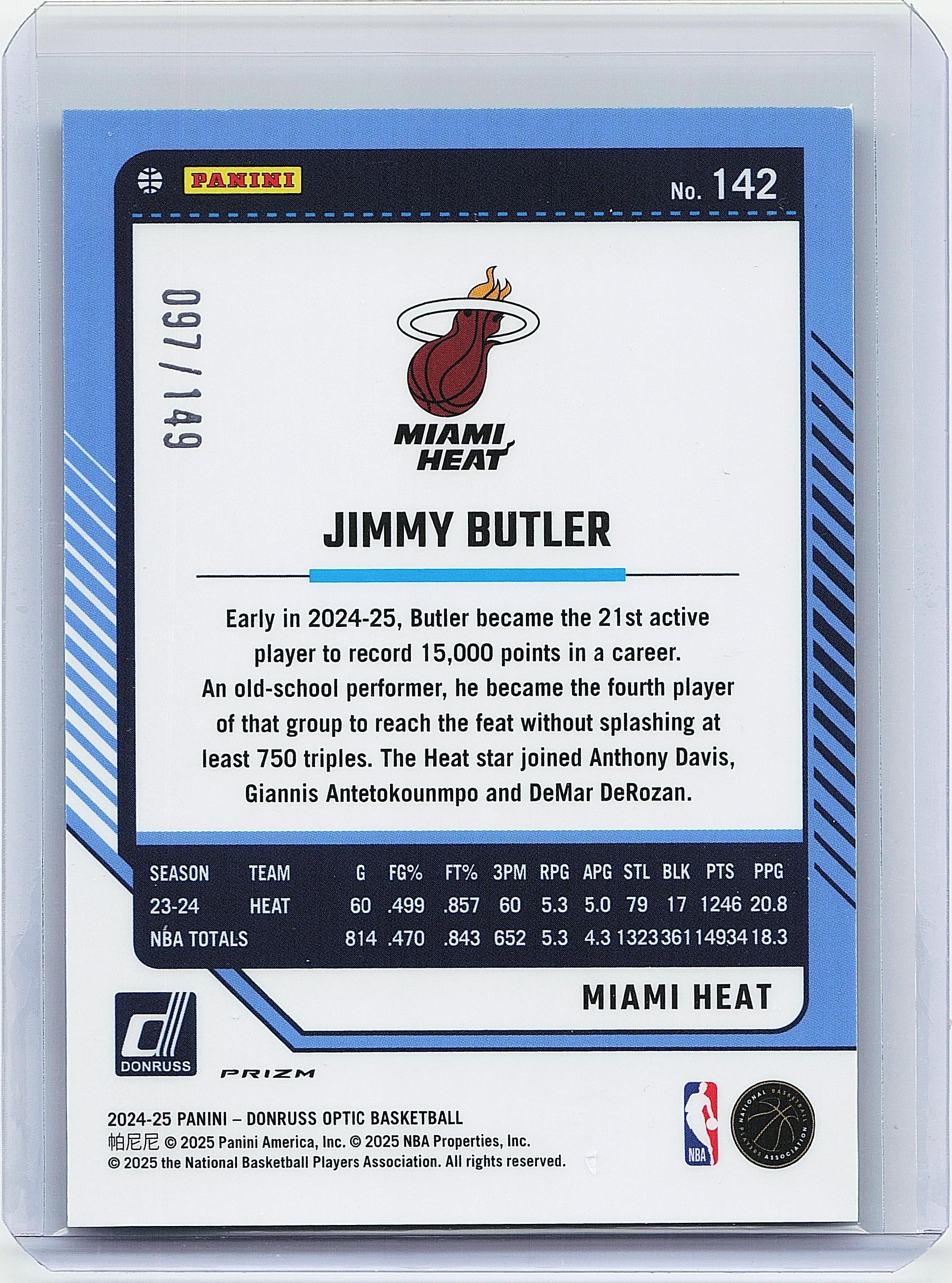 2024-25 Donruss Optic #142 Jimmy Butler III Green Shock #/149
