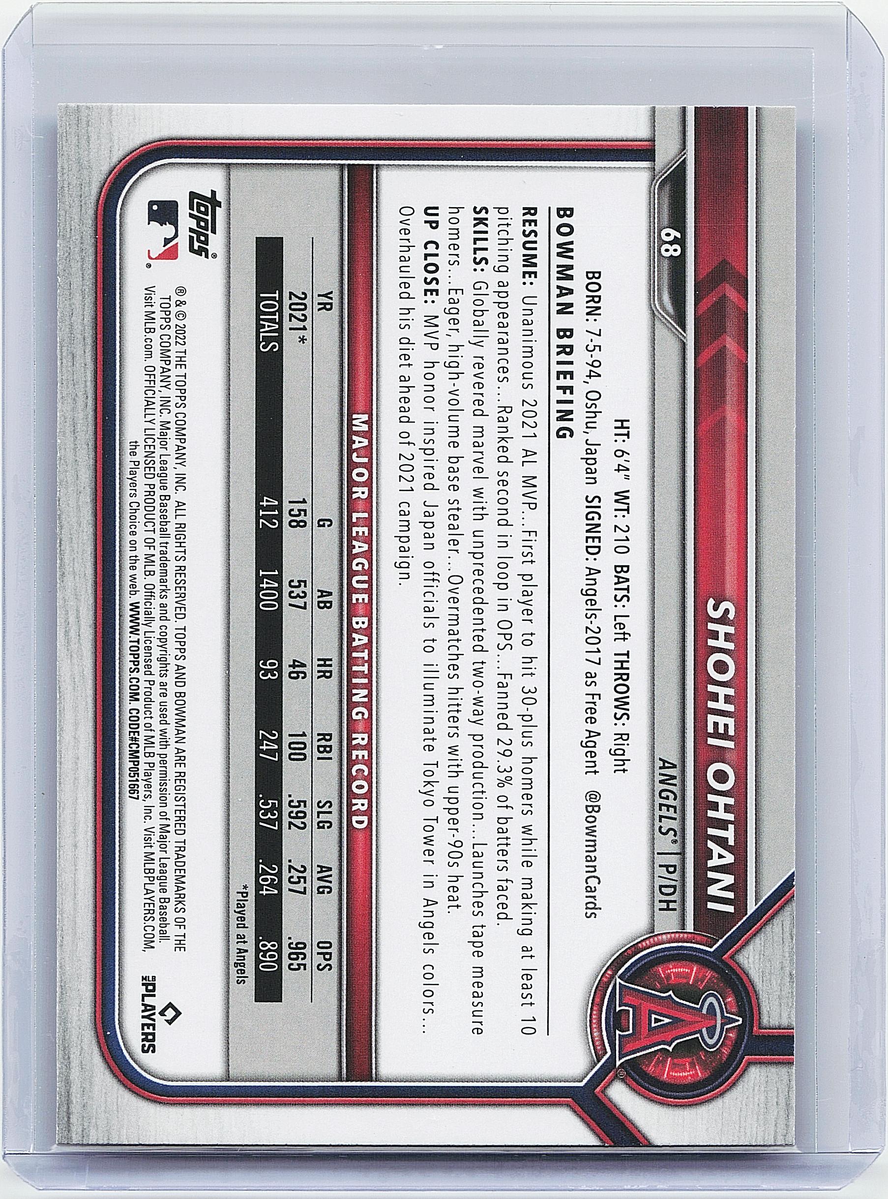 2022 Bowman #68 Shohei Ohtani