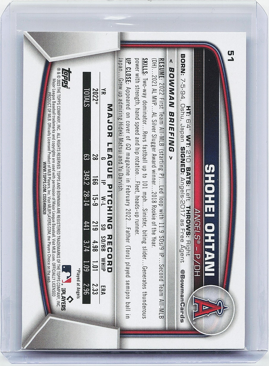 2023 Bowman #51 Shohei Ohtani