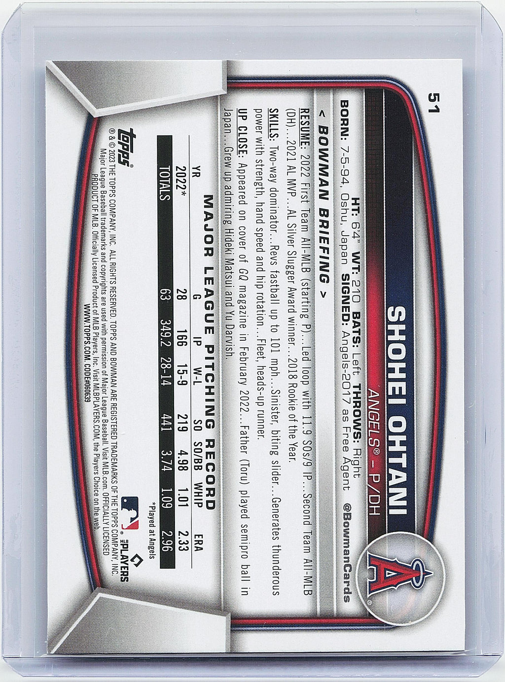 2023 Bowman #51 Shohei Ohtani