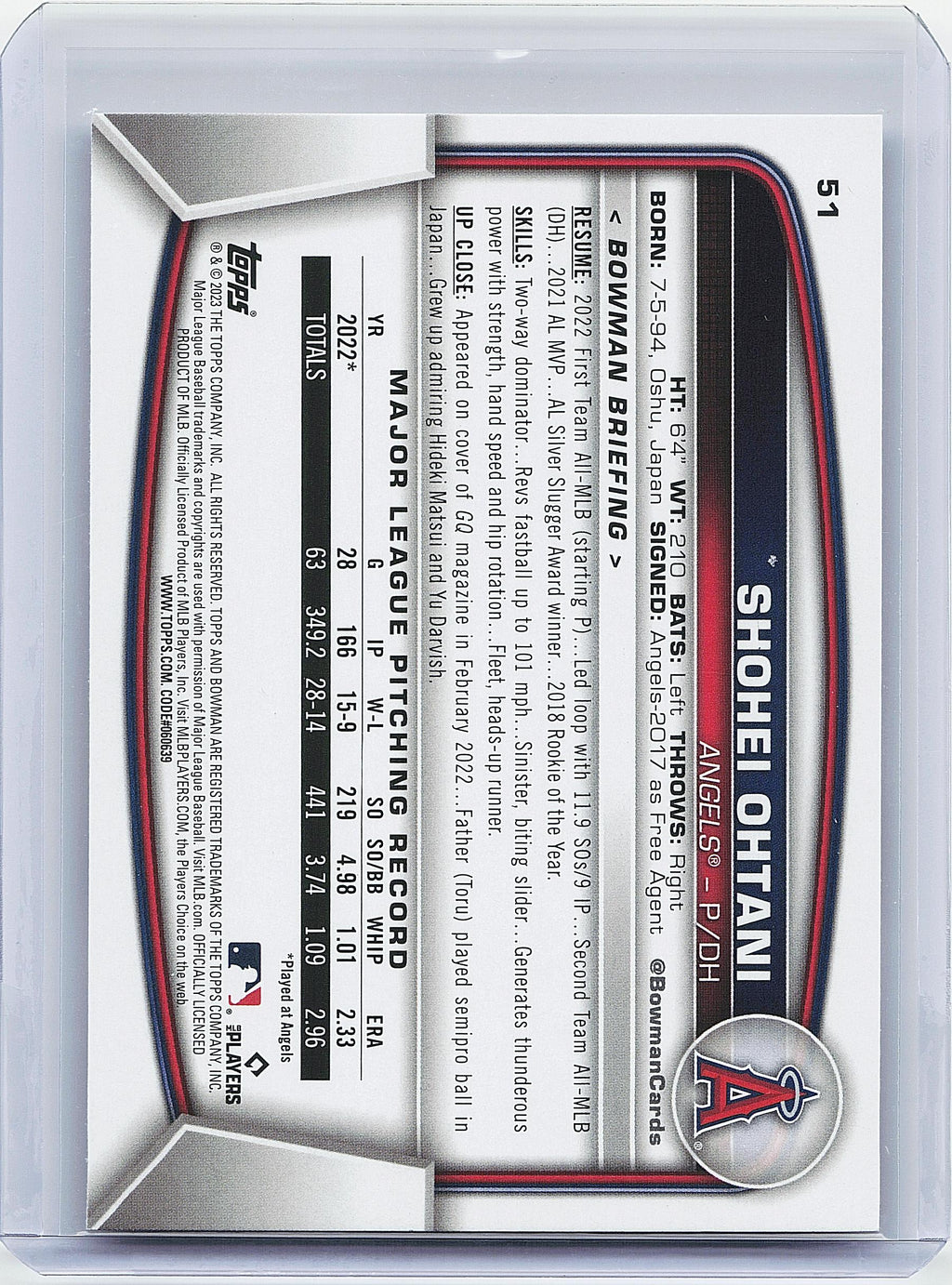 2023 Bowman #51 Shohei Ohtani