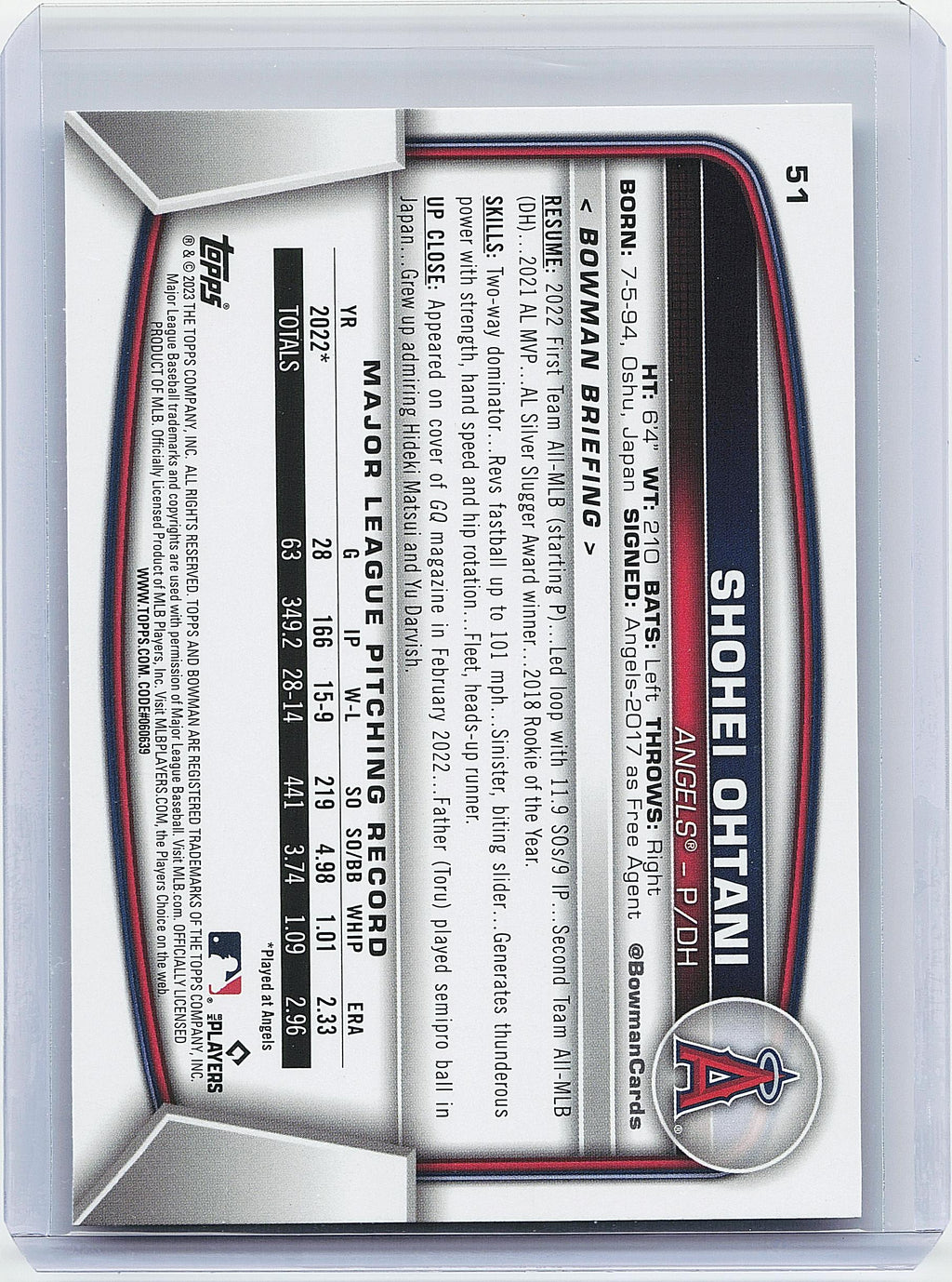 2023 Bowman #51 Shohei Ohtani