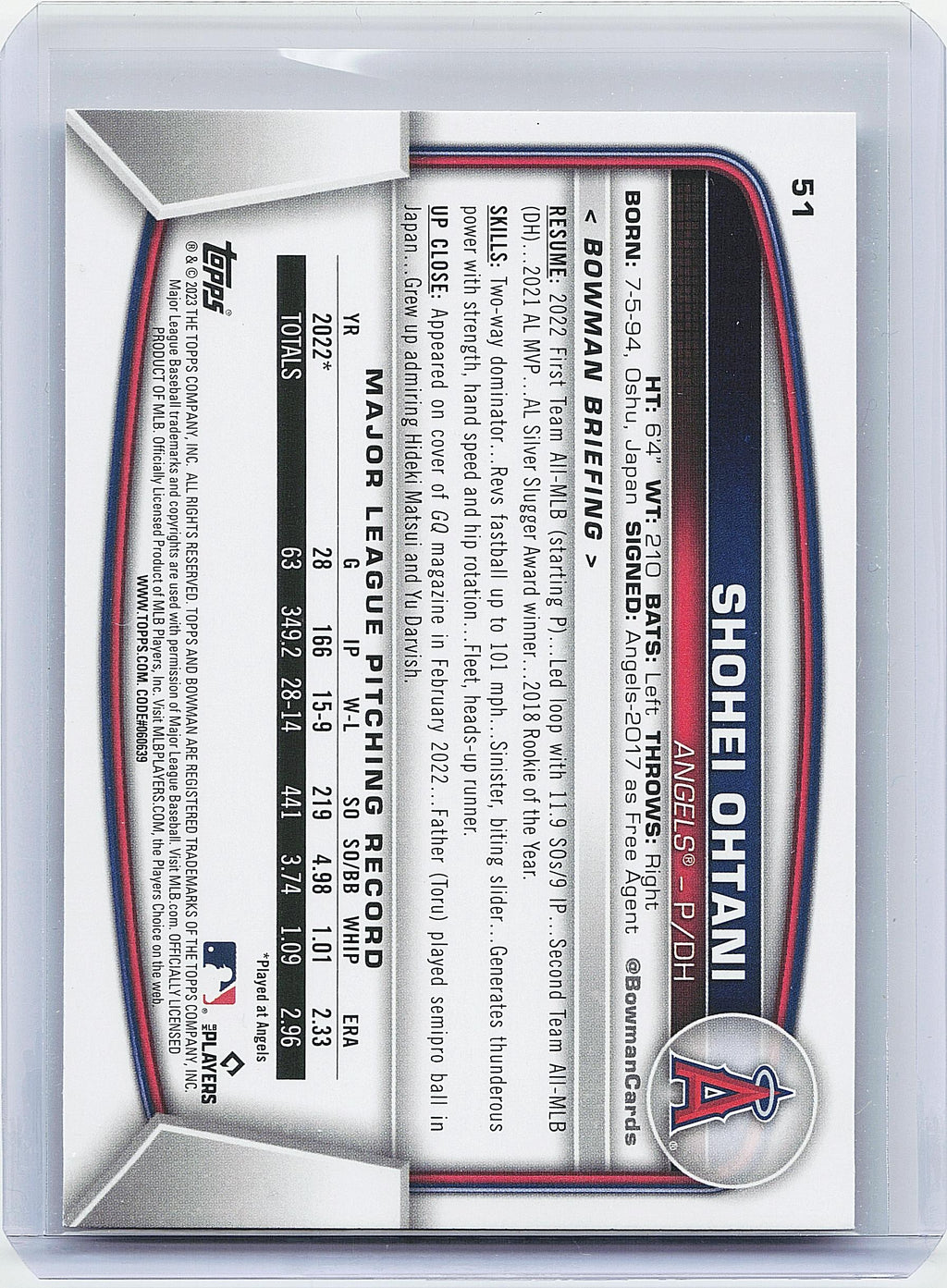 2023 Bowman #51 Shohei Ohtani