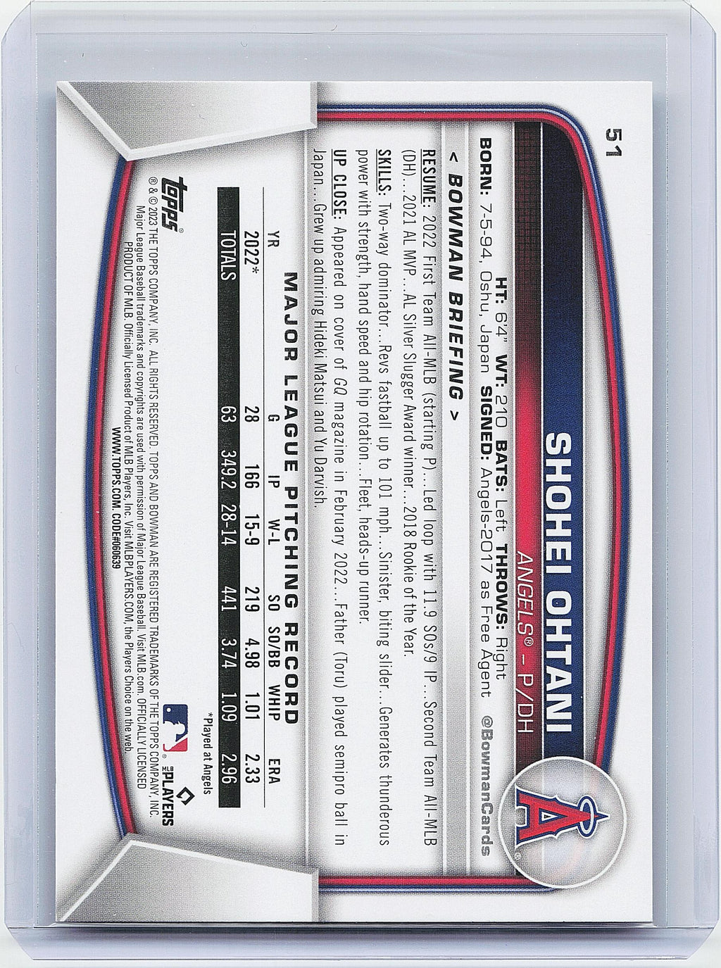 2023 Bowman #51 Shohei Ohtani