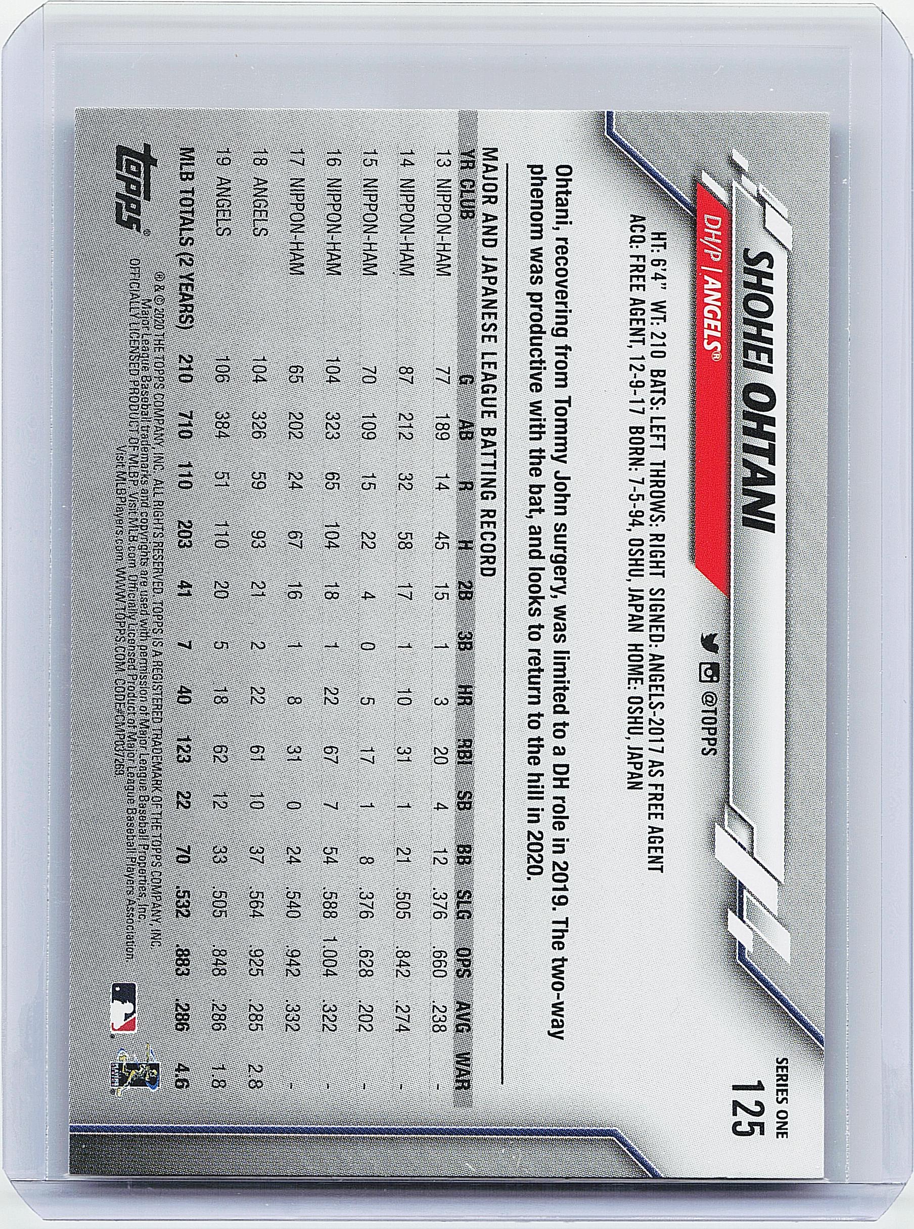 2020 Topps #125 Shohei Ohtani