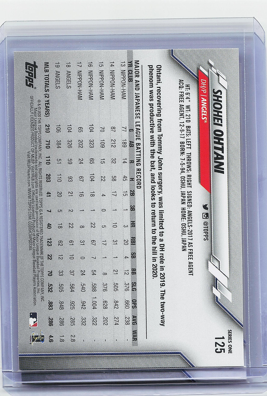 2020 Topps #125 Shohei Ohtani