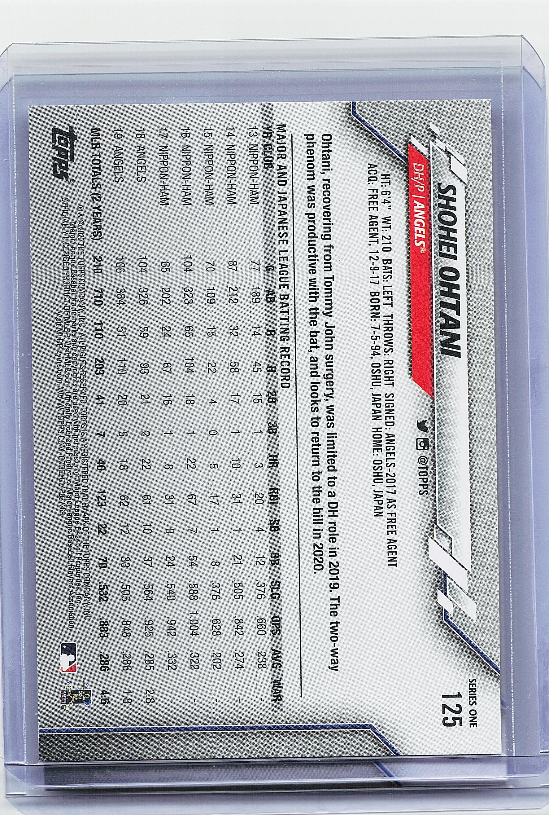 2020 Topps #125 Shohei Ohtani