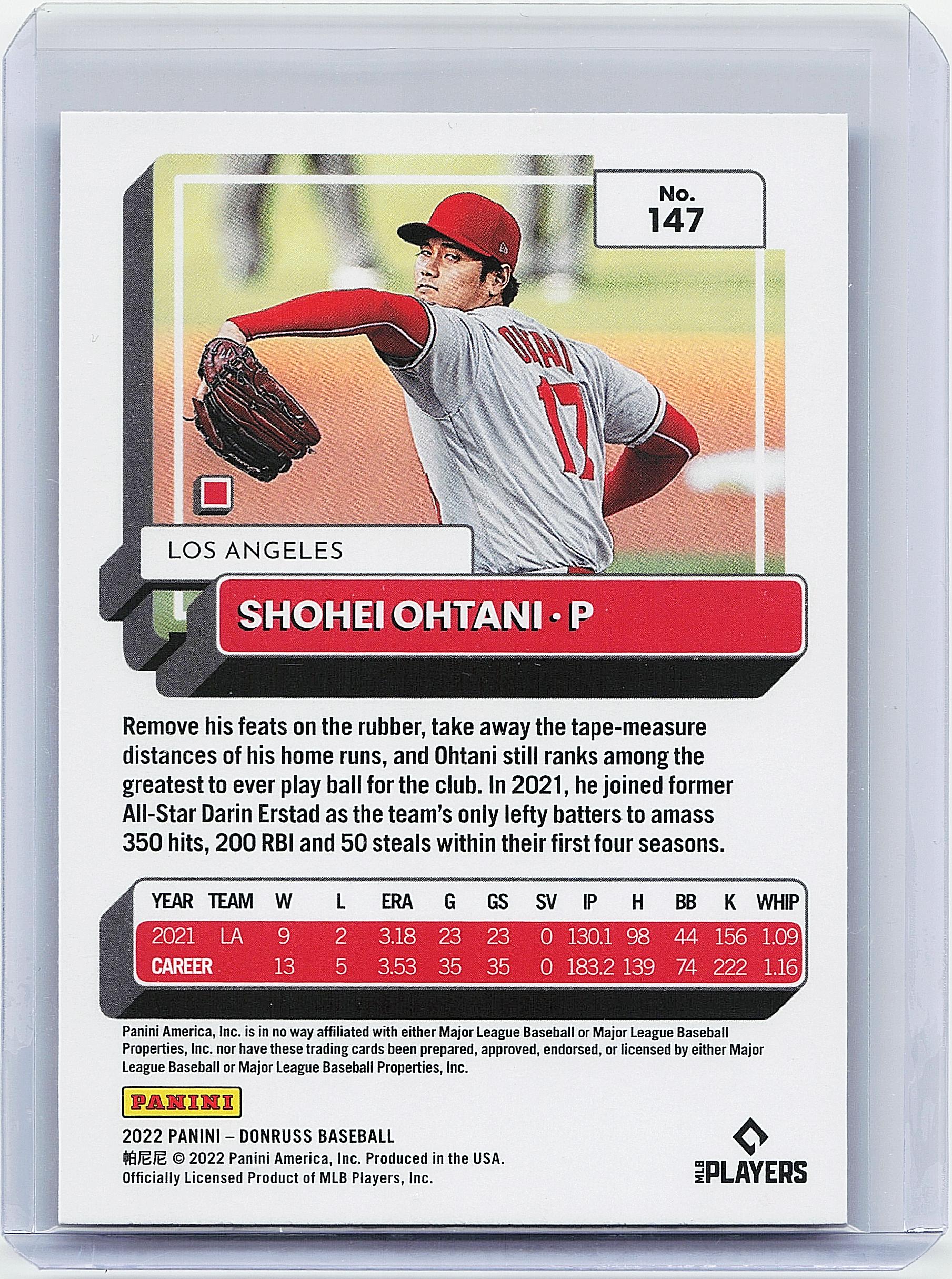 2022 Donruss #147b Shohei Ohtani Holo Purple