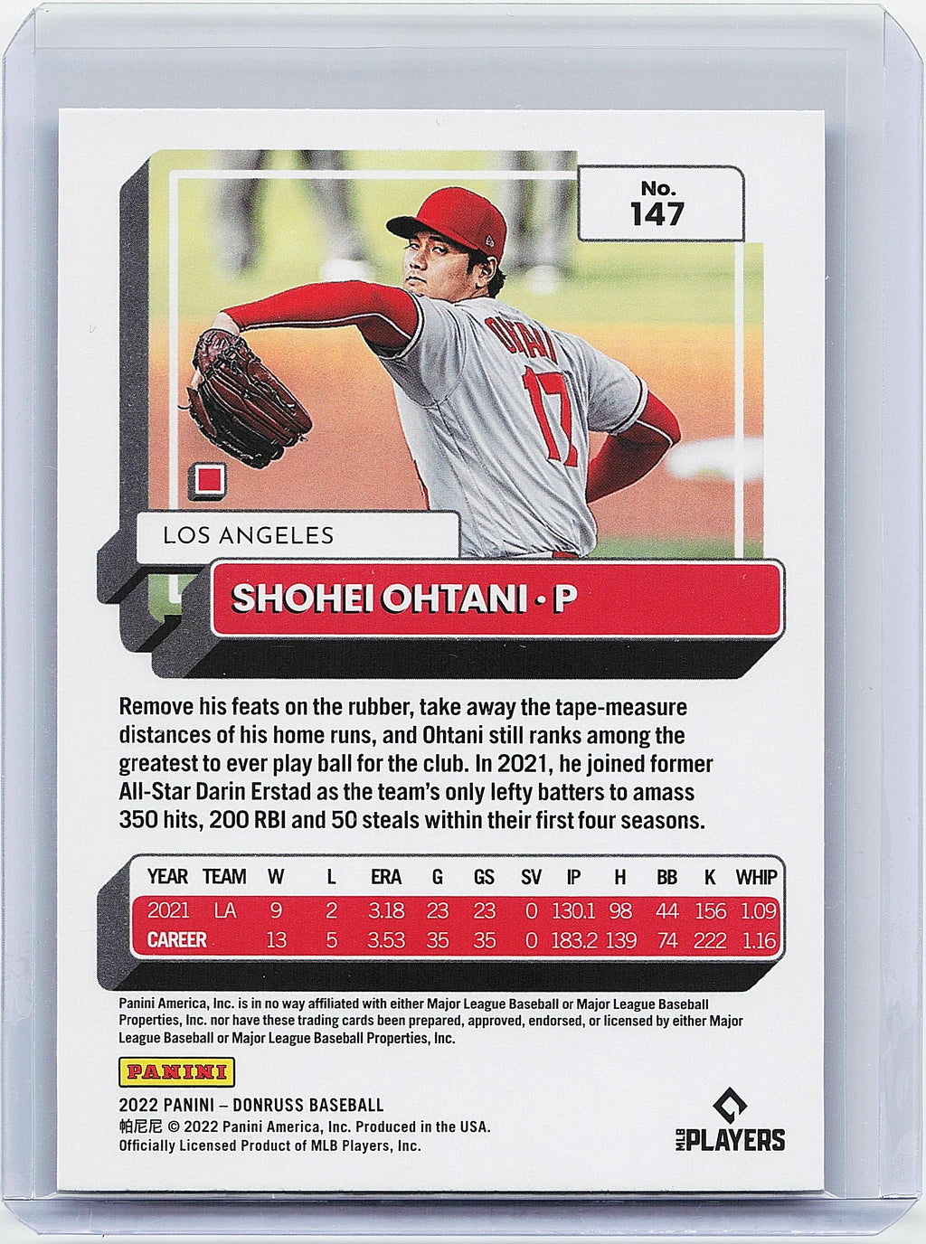 2022 Donruss #147b Shohei Ohtani Holo Purple