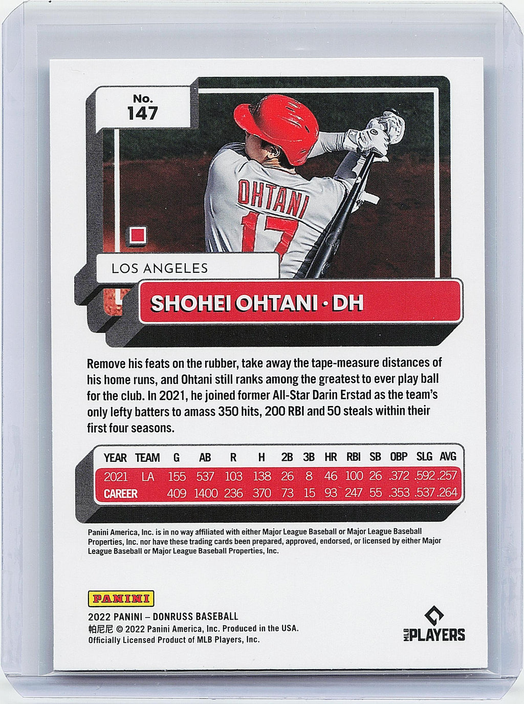 2022 Donruss #147 Shohei Ohtani