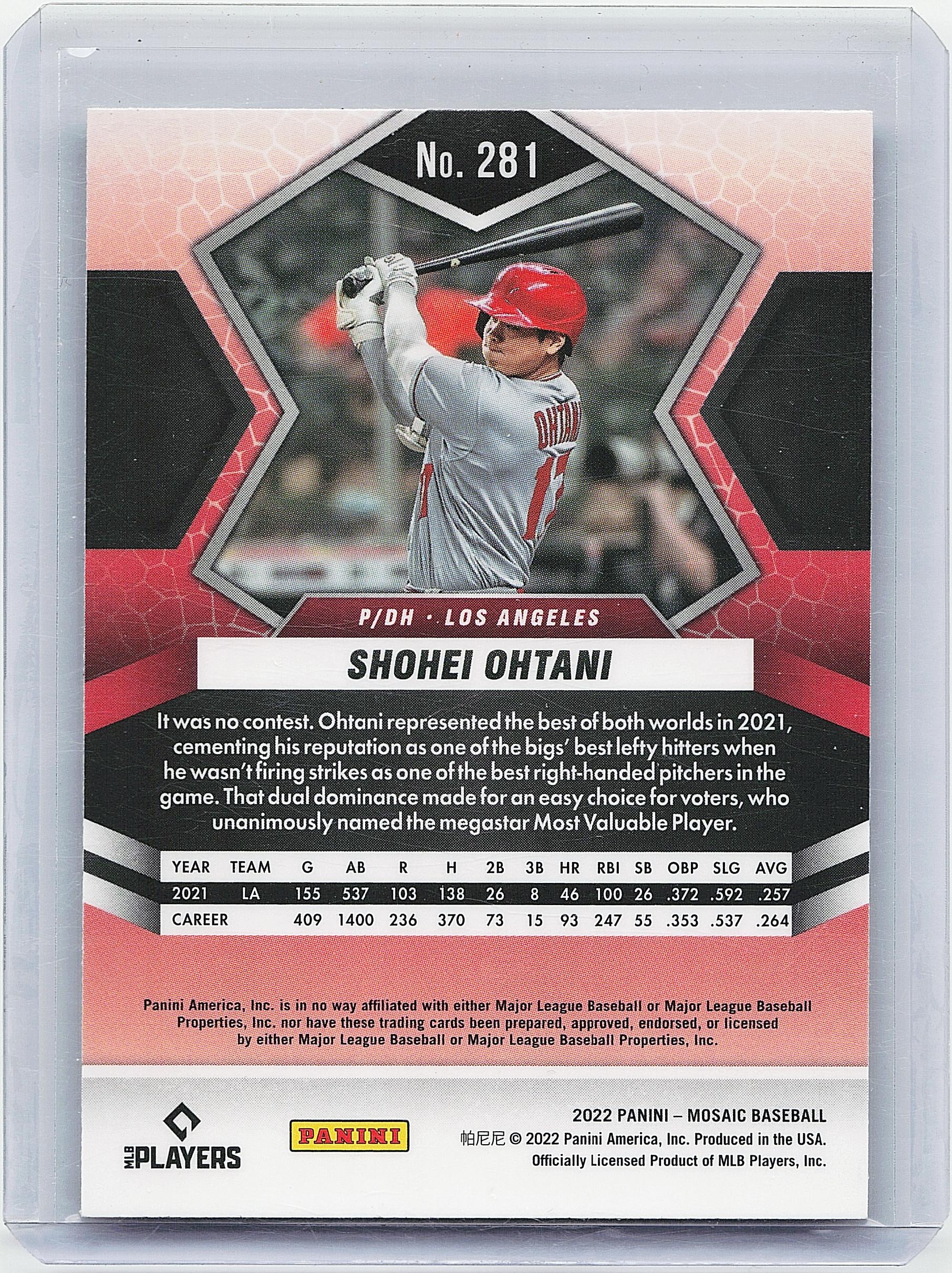 2022 Panini Mosaic #281 Shohei Ohtani