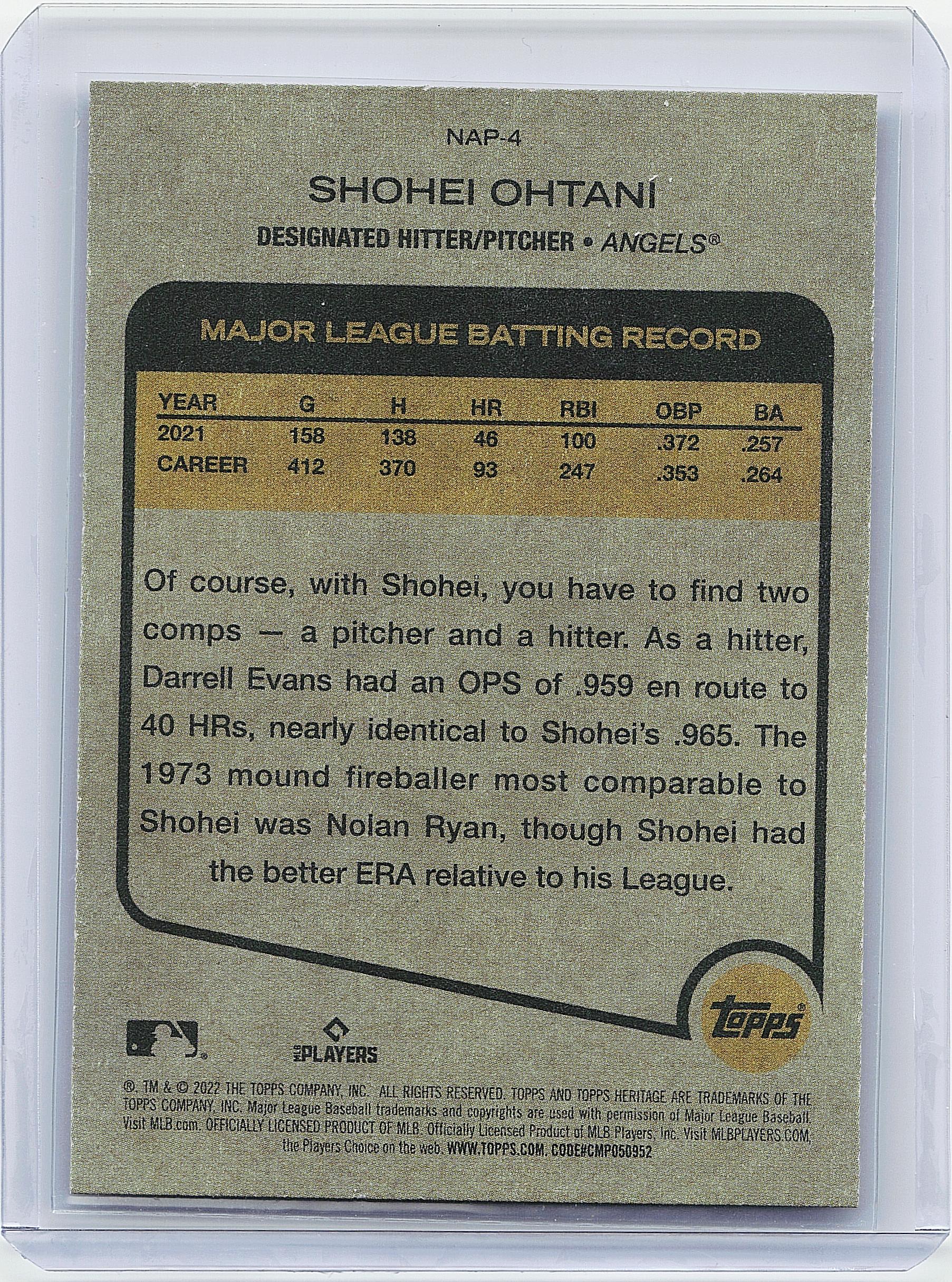 2022 Topps Heritage #NAP-4 Shohei Ohtani New Age Performers