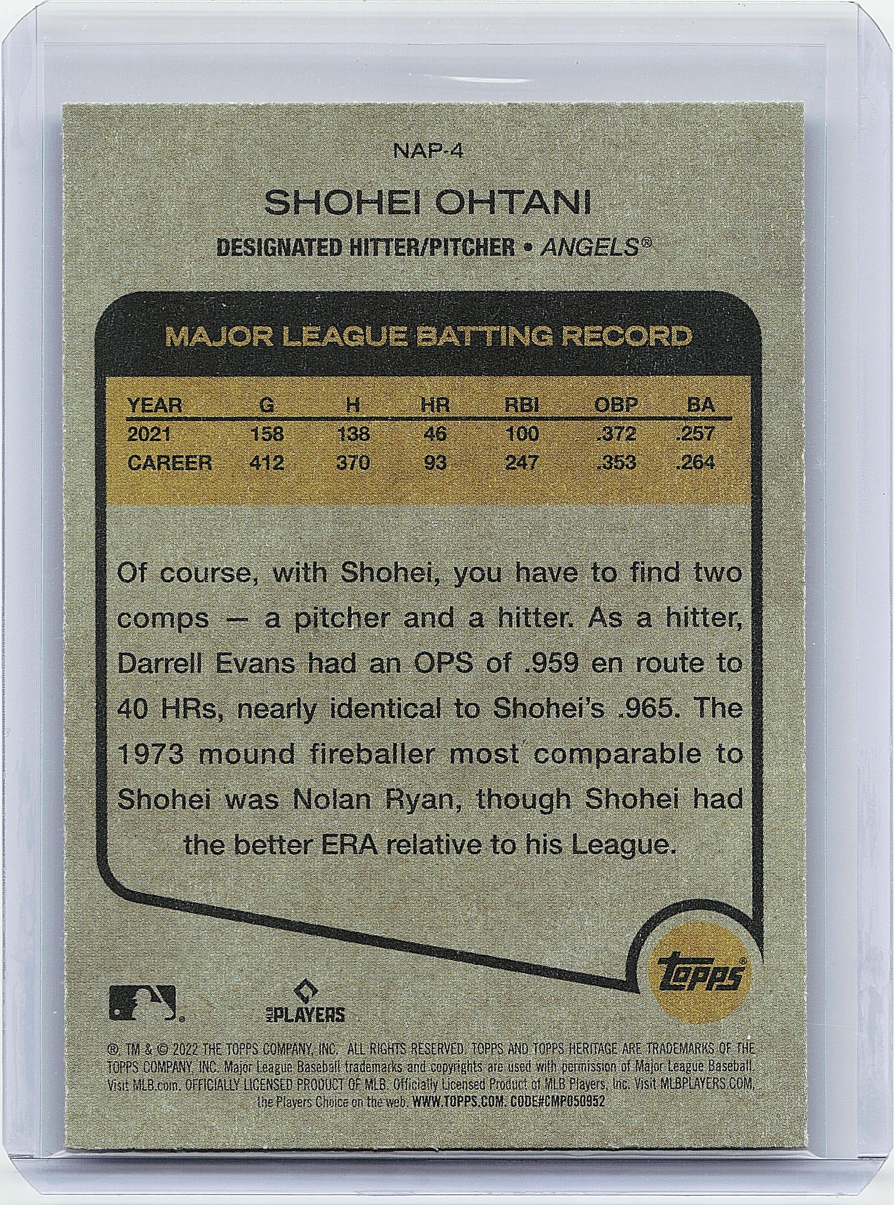 2022 Topps Heritage #NAP-4 Shohei Ohtani New Age Performers