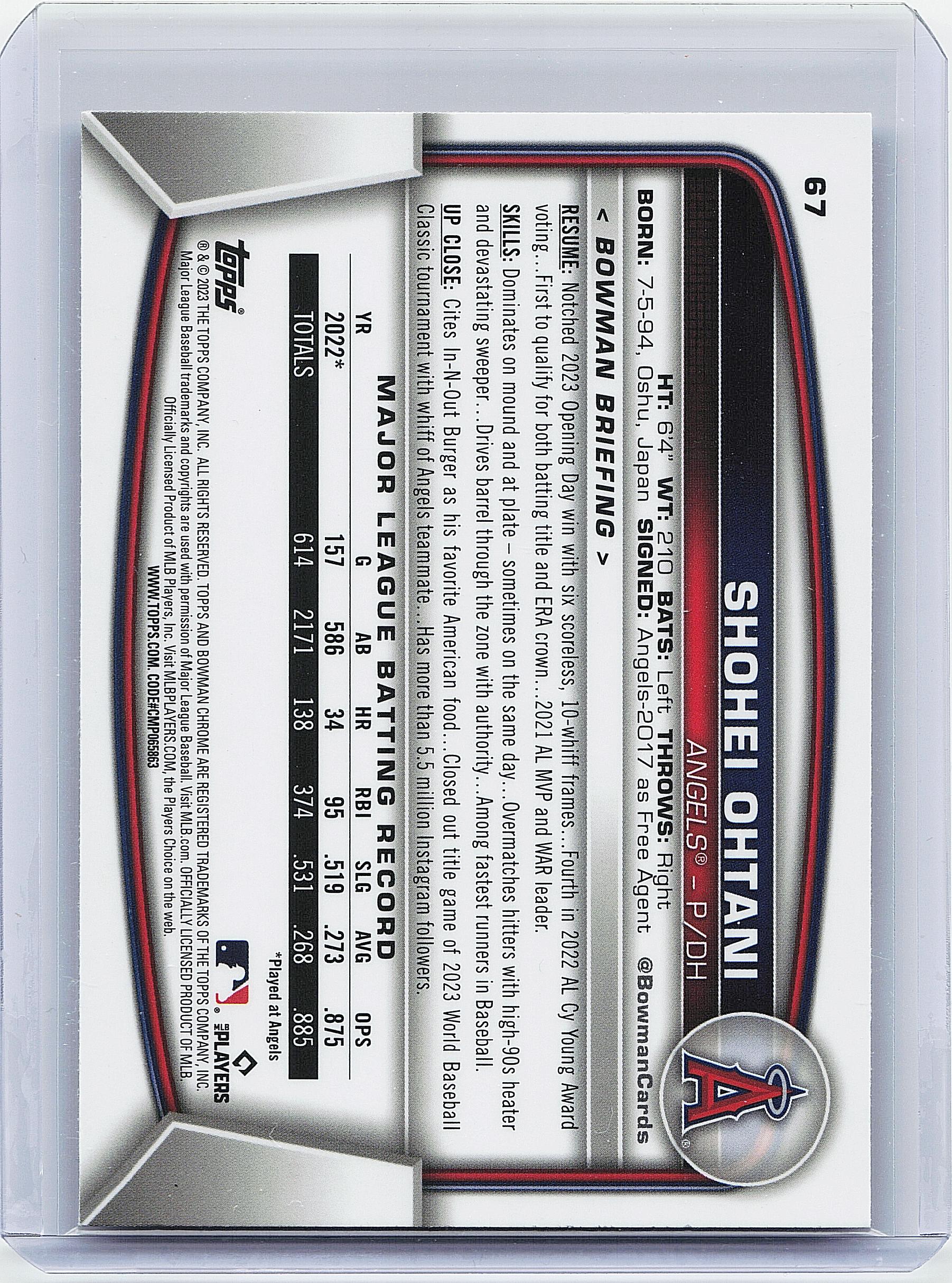 2023 Bowman Chrome #67 Shohei Ohtani