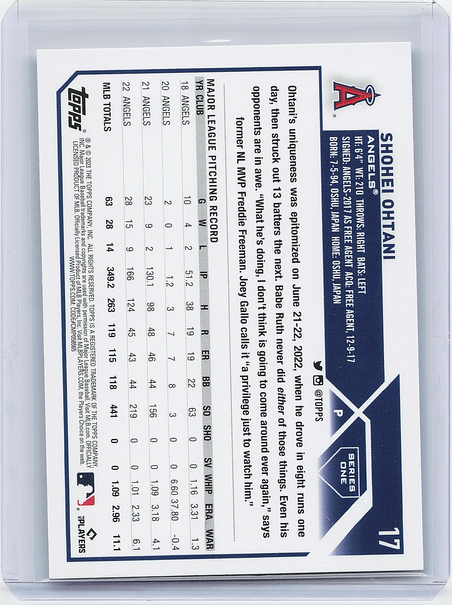 2023 Topps #17 Shohei Ohtani
