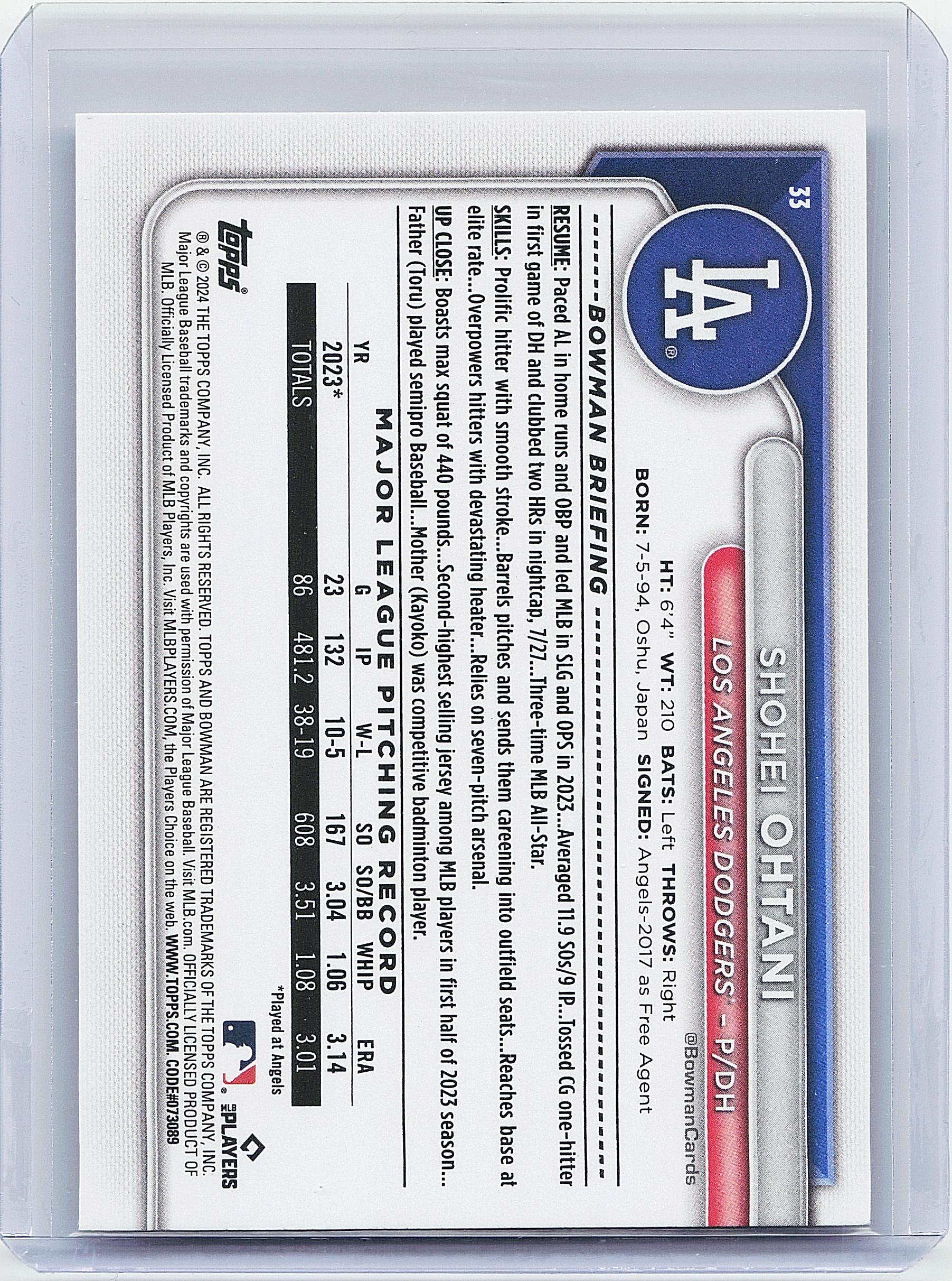 2024 Bowman #33 Shohei Ohtani