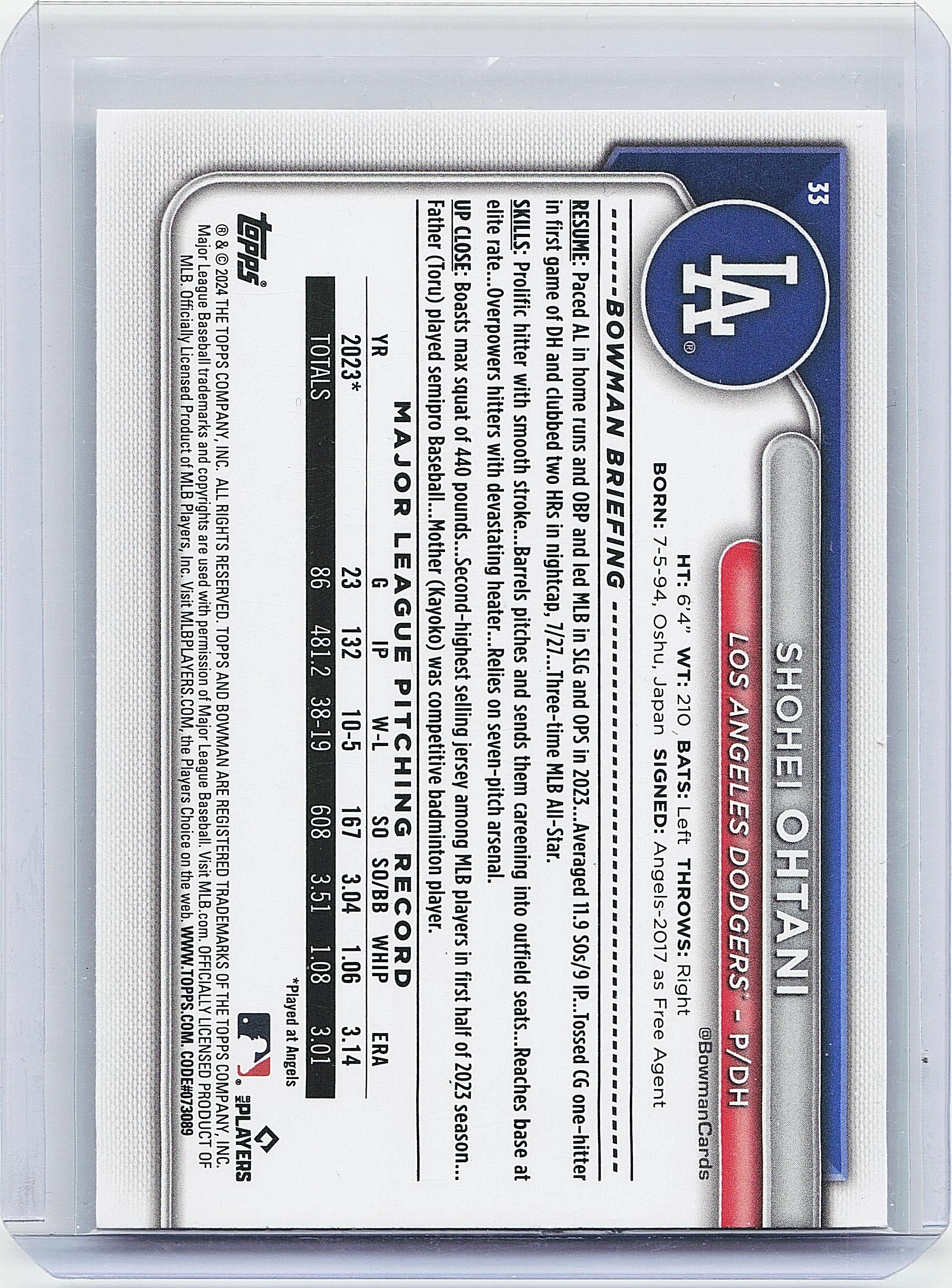 2024 Bowman #33 Shohei Ohtani