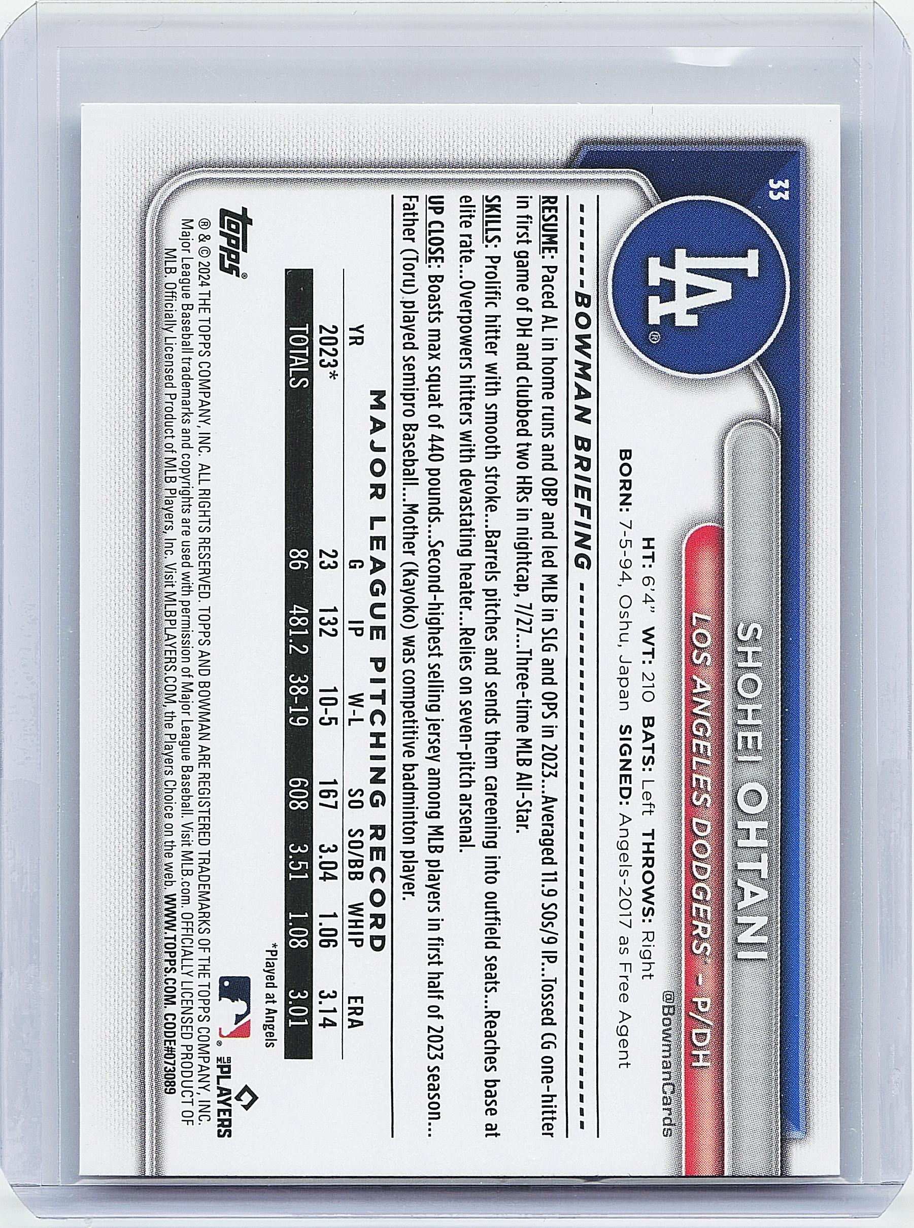 2024 Bowman #33 Shohei Ohtani