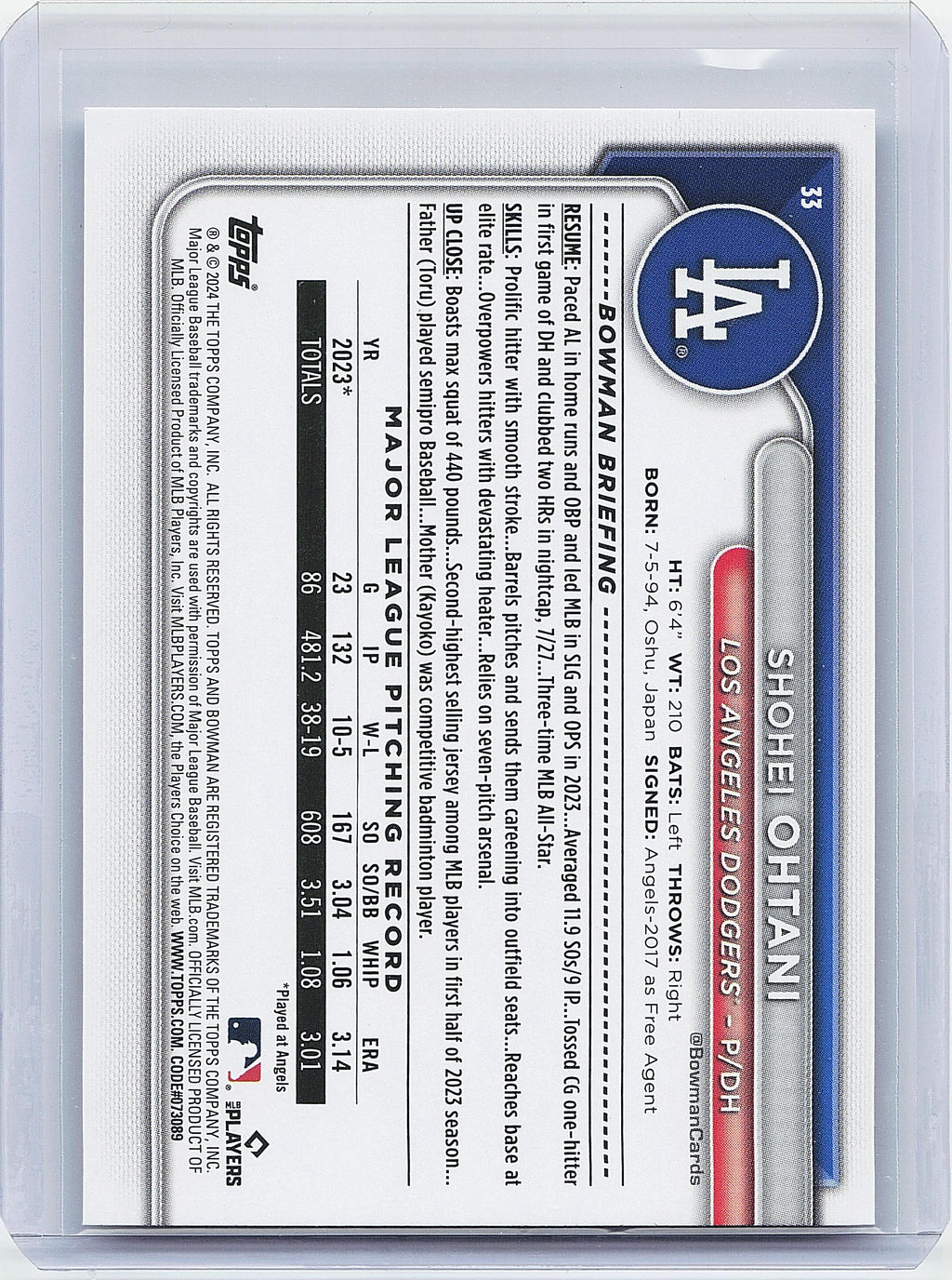 2024 Bowman #33 Shohei Ohtani